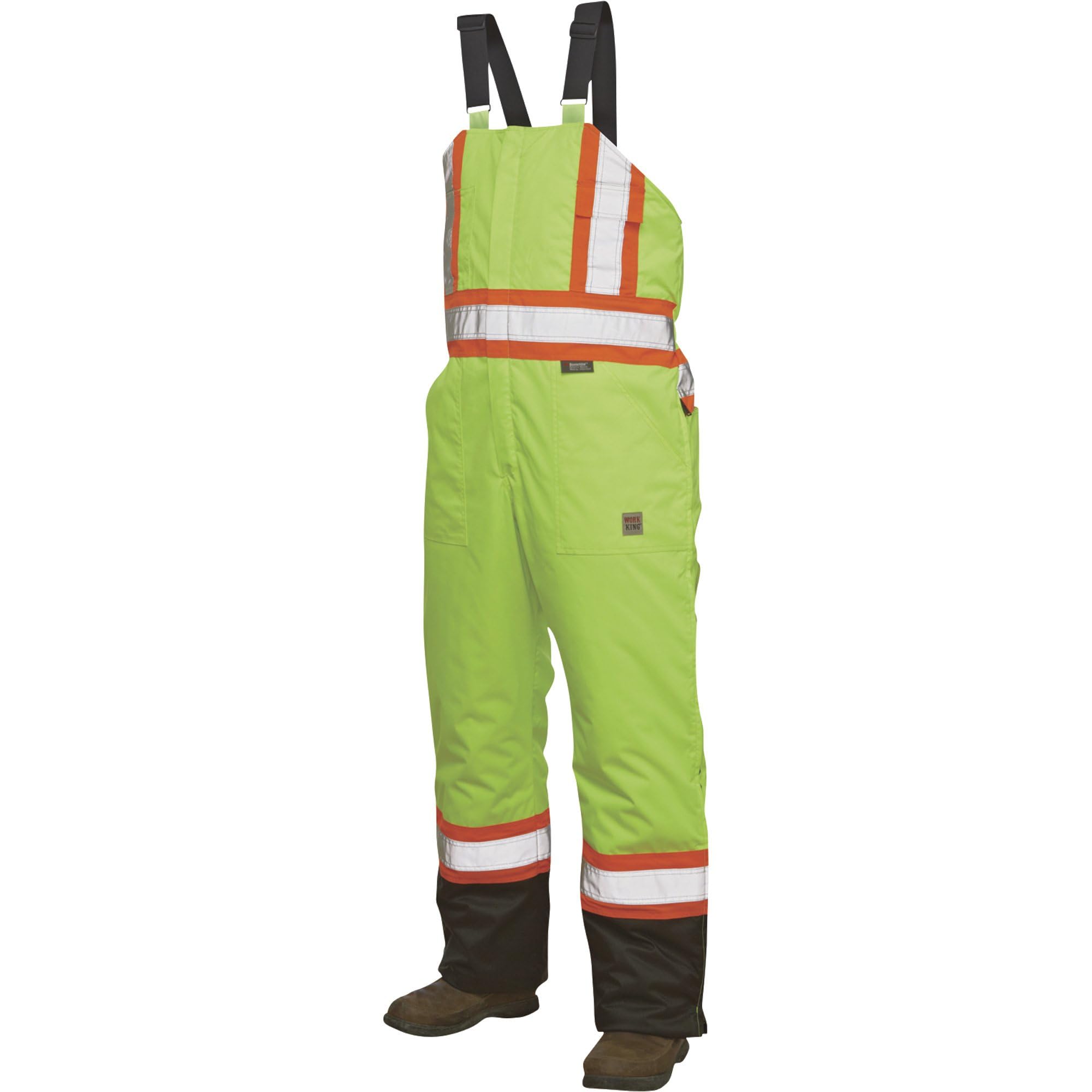 Men's High Visibility Insulated Safety Overalls - Flame Resistant, XL Size for Construction & Winter Workwear