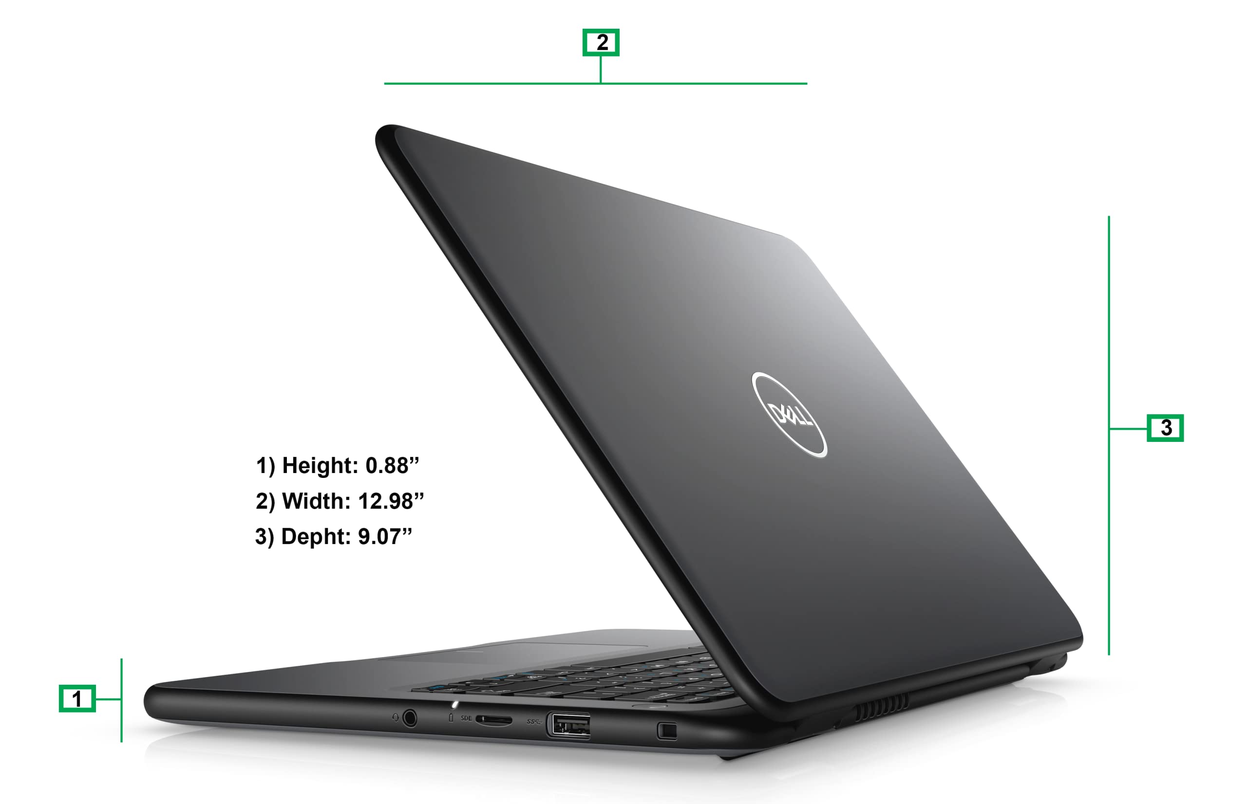 Refurbished Dell Latitude 13 3300 Business Laptop - Intel Core i3-7020U, 8GB DDR4 RAM, 128GB SSD, Windows 10 Pro - with Webcam, WiFi, Bluetooth, HDMI & USB-C | Ideal for Remote Work, Office Productivity & Student Use