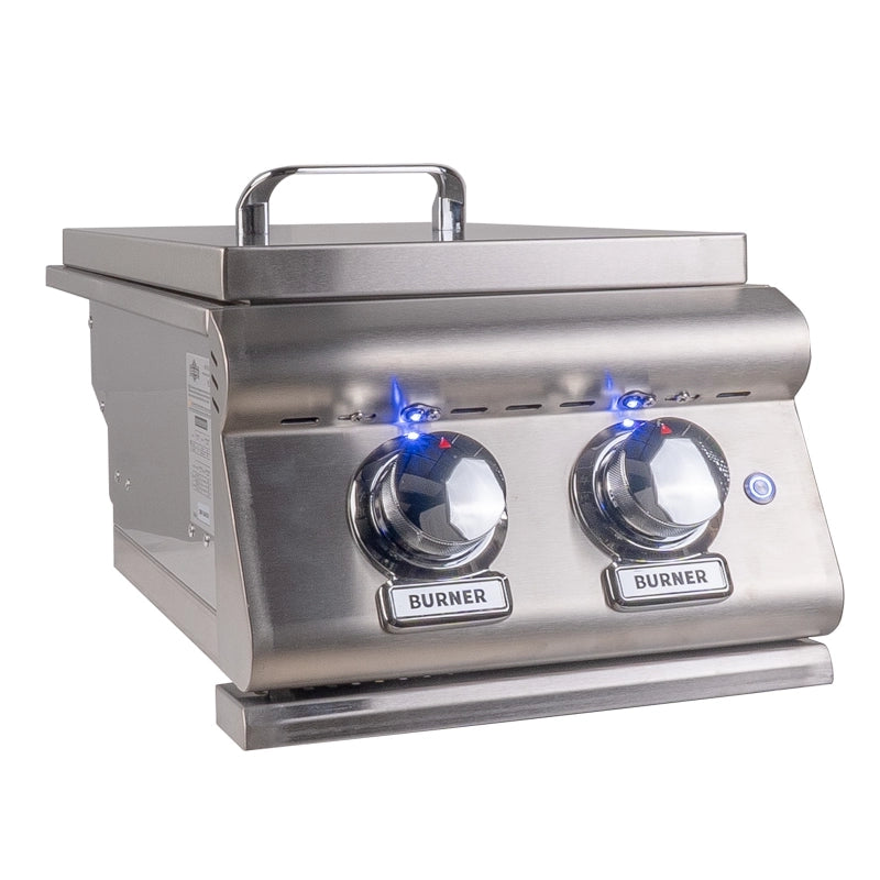 Buck Grill Double Side Burner - Portable Outdoor Gas Grill for Camping, Tailgating & Backyard BBQs | Heavy-Duty Stainless Steel Construction