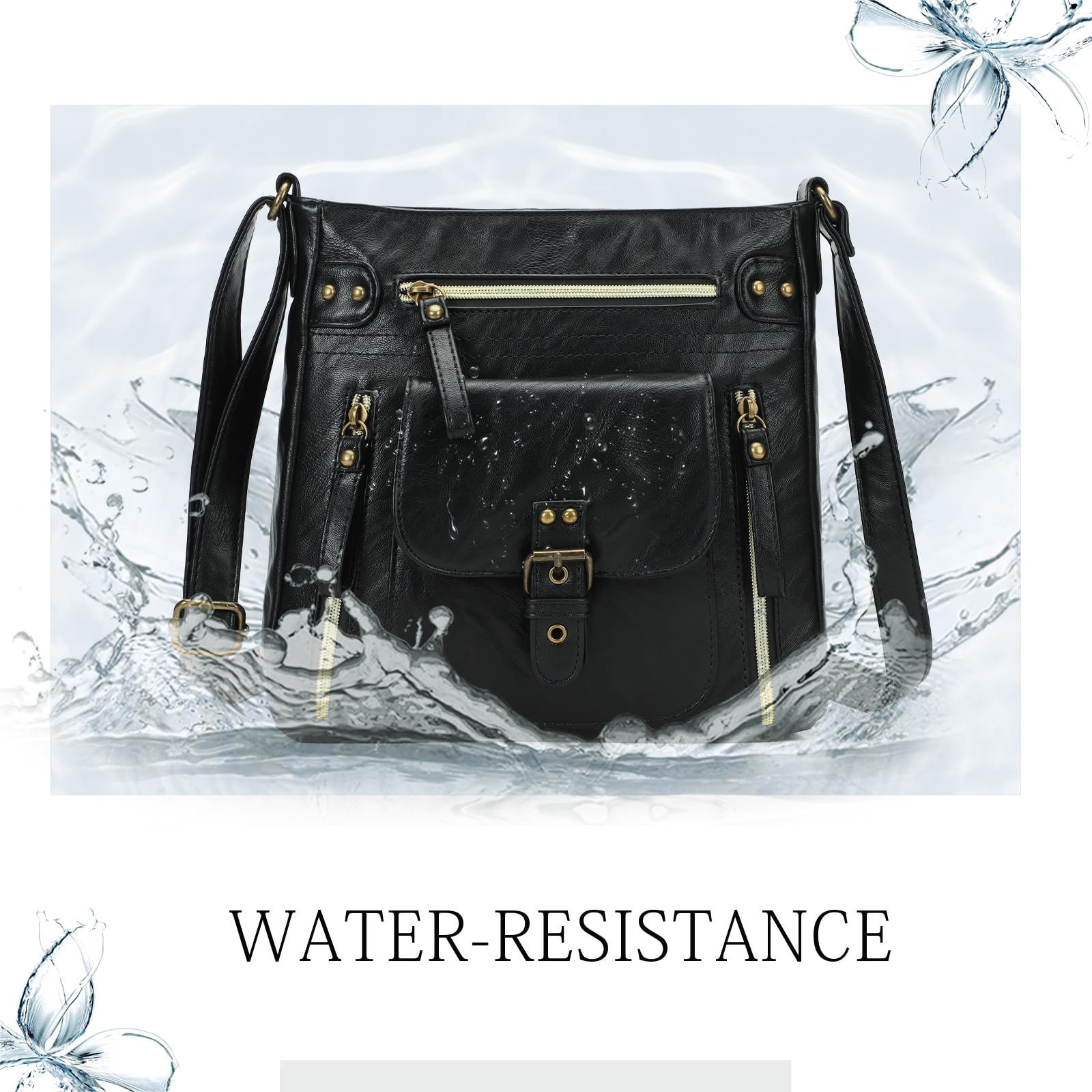 KL928 Women's Crossbody Bag with Multiple Pockets - Medium PU Leather Shoulder Purse for Daily Use, Travel & Shopping