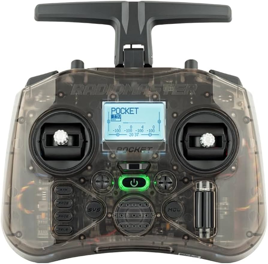 RadioMaster ELRS POCKET 2.4GHz Radio Transmitter Controller with Built-in Battery - Compact & Lightweight RC Controller for FPV Drones, RC Cars, and DIY Robotics Projects