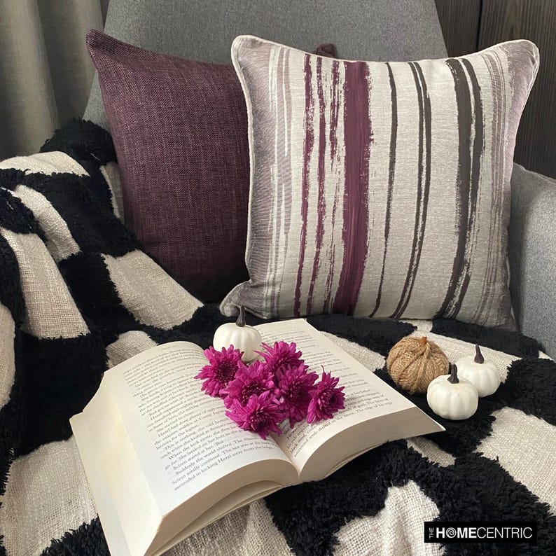 Berry Martini Purple Silk Throw Pillow Cover - Elegant Home Decor for Living Room, Bedroom & Sofa - Soft Luxury Cushion Cover for Modern Interior Design