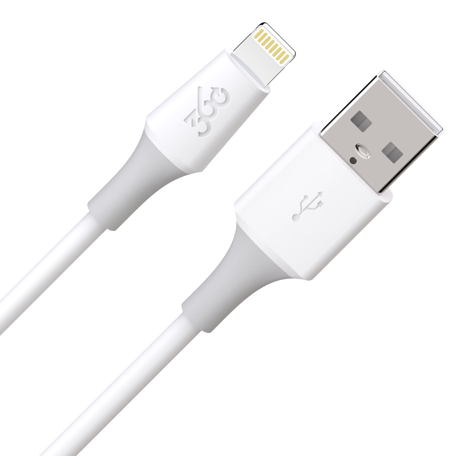 360 Electrical Infuse 6ft Premium MFi Certified Lightning Charging Cable - Fast Charger Cord for iPhone & iPad - Durable White Cable for Home, Office & Travel