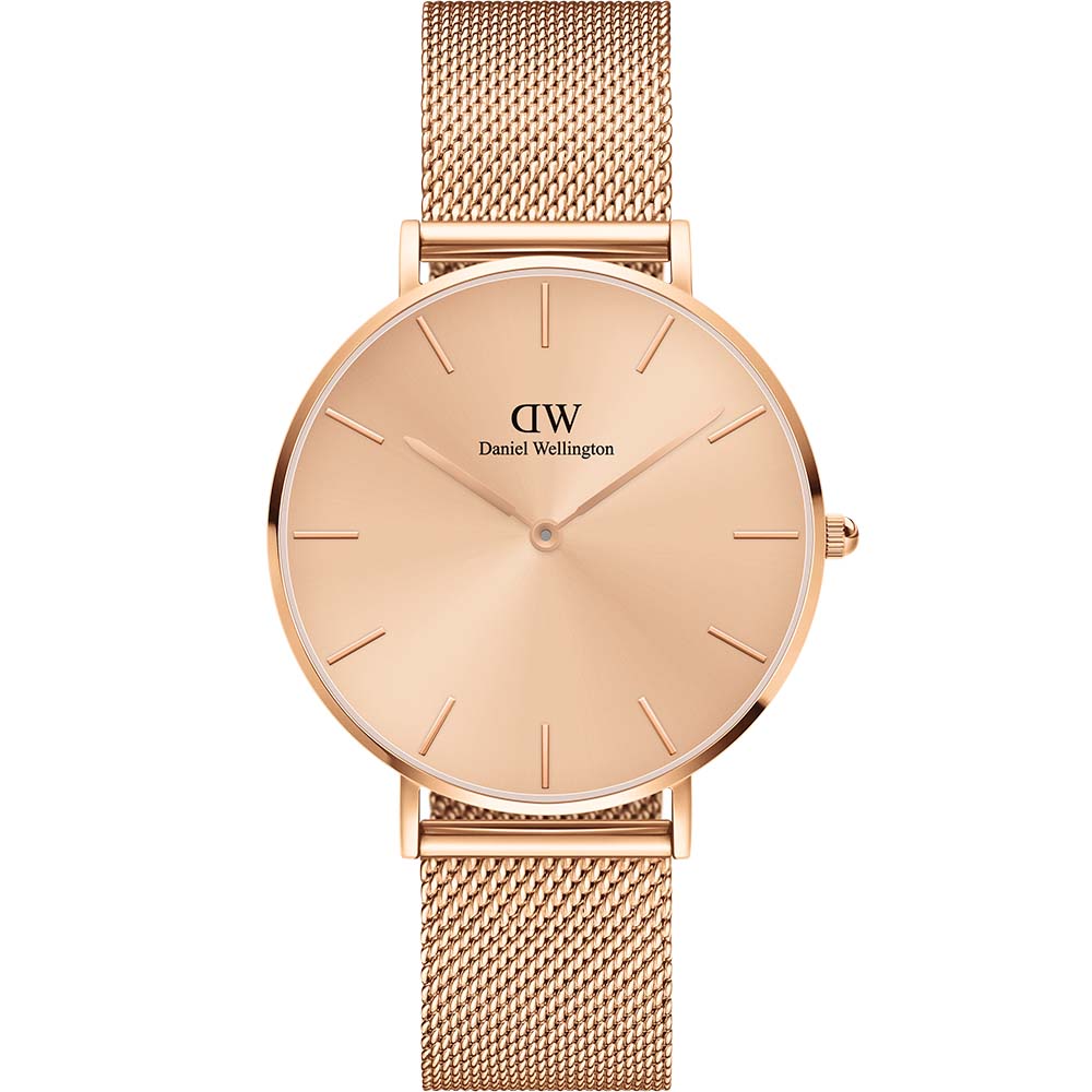 Daniel Wellington Petite Unitone DW00100472 Rose Gold Stainless Steel Mesh Watch 36mm - Elegant Women's Watch for Everyday Wear, Office & Special Occasions