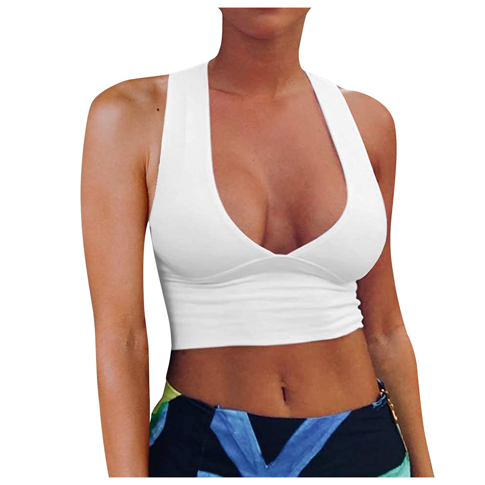 Sexy Hollow Out V-Neck Sleeveless Blouse for Women - Fashion Tight Tank Top for Party, Club & Summer Outfits