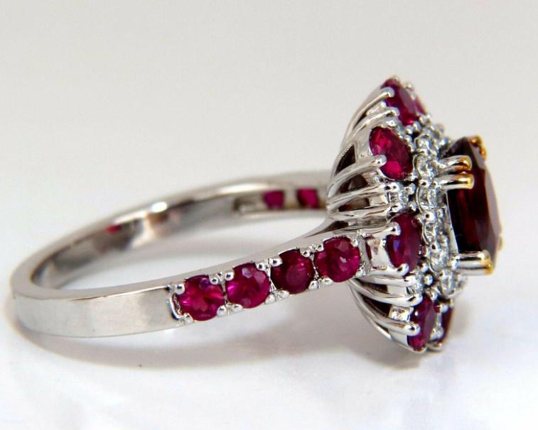 GIA Certified 2.92 Carat Natural Ruby Diamond Ring in 14K Gold Cluster Setting - Perfect for Engagement, Anniversary & Special Occasion Jewelry Gifts