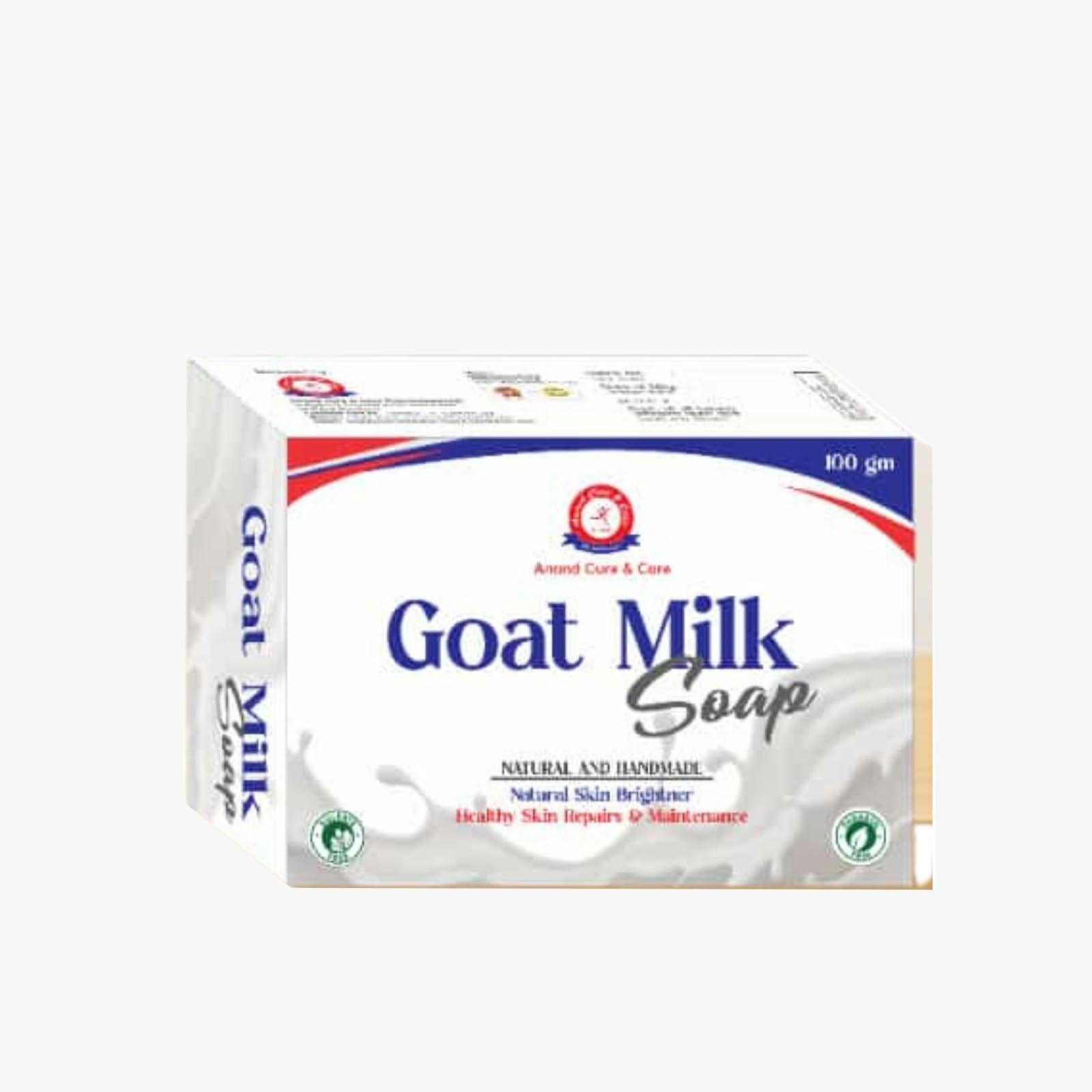 Anand Cure & Care Goat Milk Soap - Natural Handmade Bar for Gentle Cleansing & Soft Skin | Paraben-Free, Alcohol-Free, 100g | Perfect for Dry, Sensitive Skin & Daily Skincare Routine