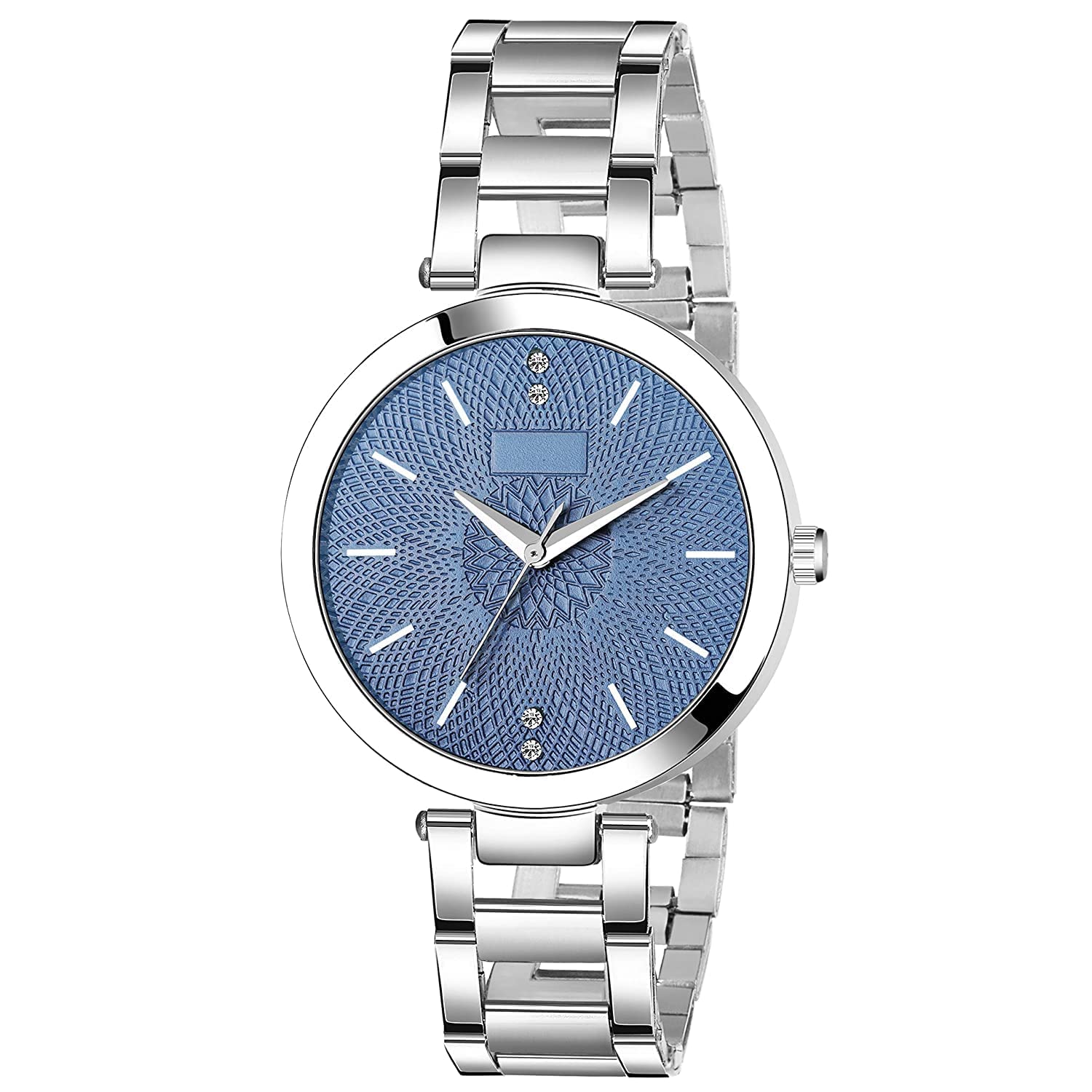 Elegant Analog Women's Watch with Stainless Steel Band - Perfect Valentine's Day Gift for Girlfriend, Wife or Sister | Silver Blue Dial | Ideal for Daily Wear, Office & Special Occasions