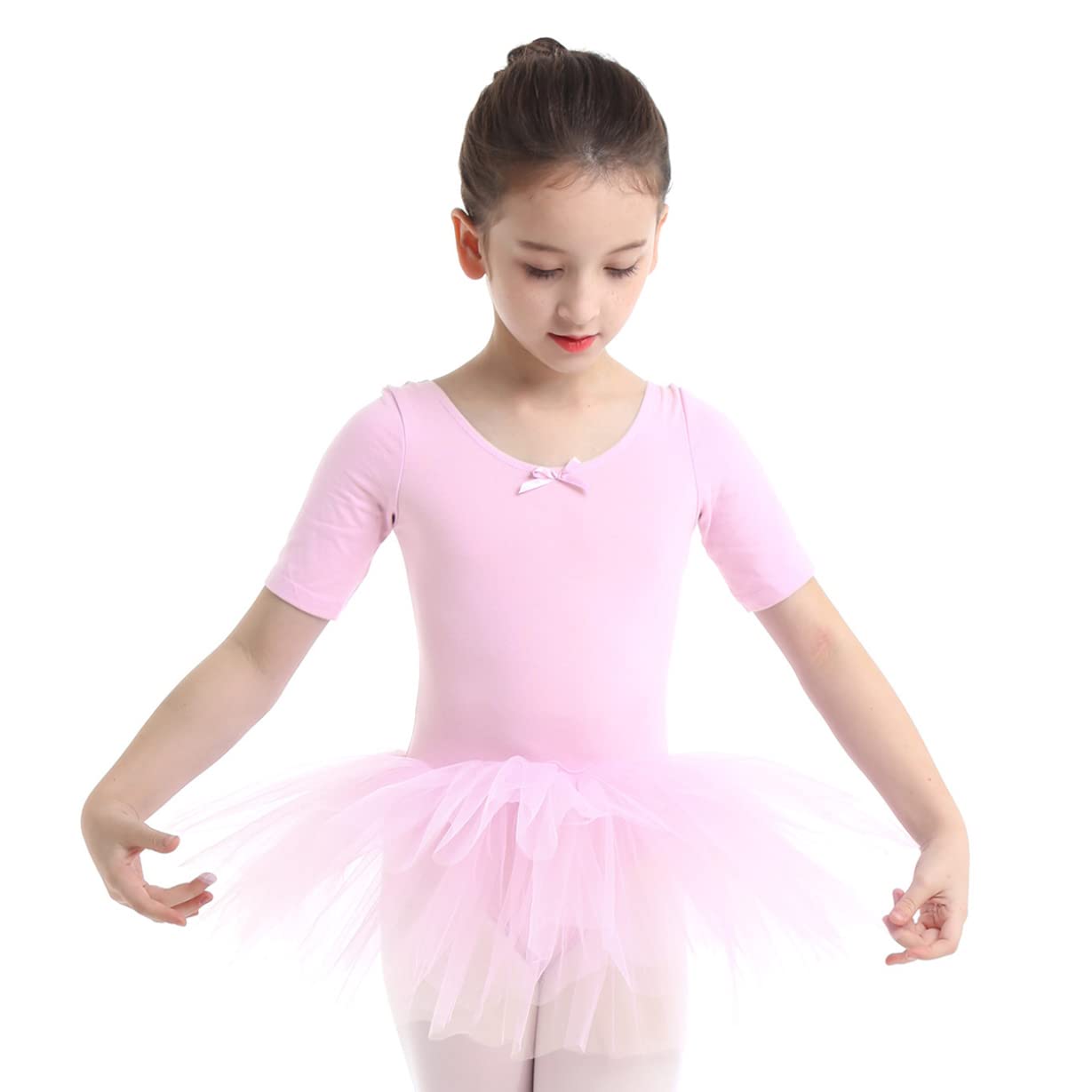 Freebily Girls Ruffle Sleeve Ballet Dance Dress - Gymnastic Leotard with Tutu Skirt for Ballet, Gymnastics & Performance Costume | Perfect for Recitals, Competitions & Dance Classes