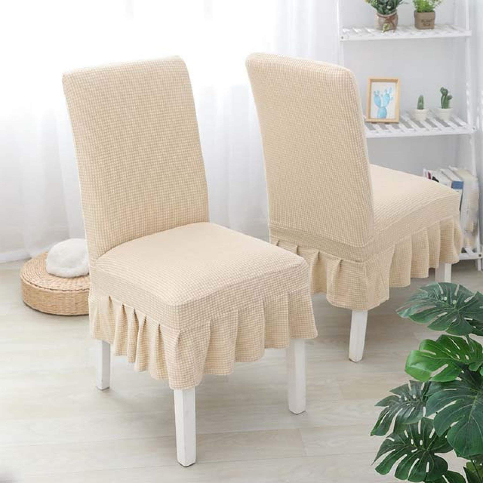 YURASIKU 1/2/4/6/8PCS Stretchable Washable Dining Chair Covers - Spandex Fabric Chair Protectors for Kitchen, Restaurant, Hotel & Home Use - Perfect for Daily Dining, Parties & Special Occasions