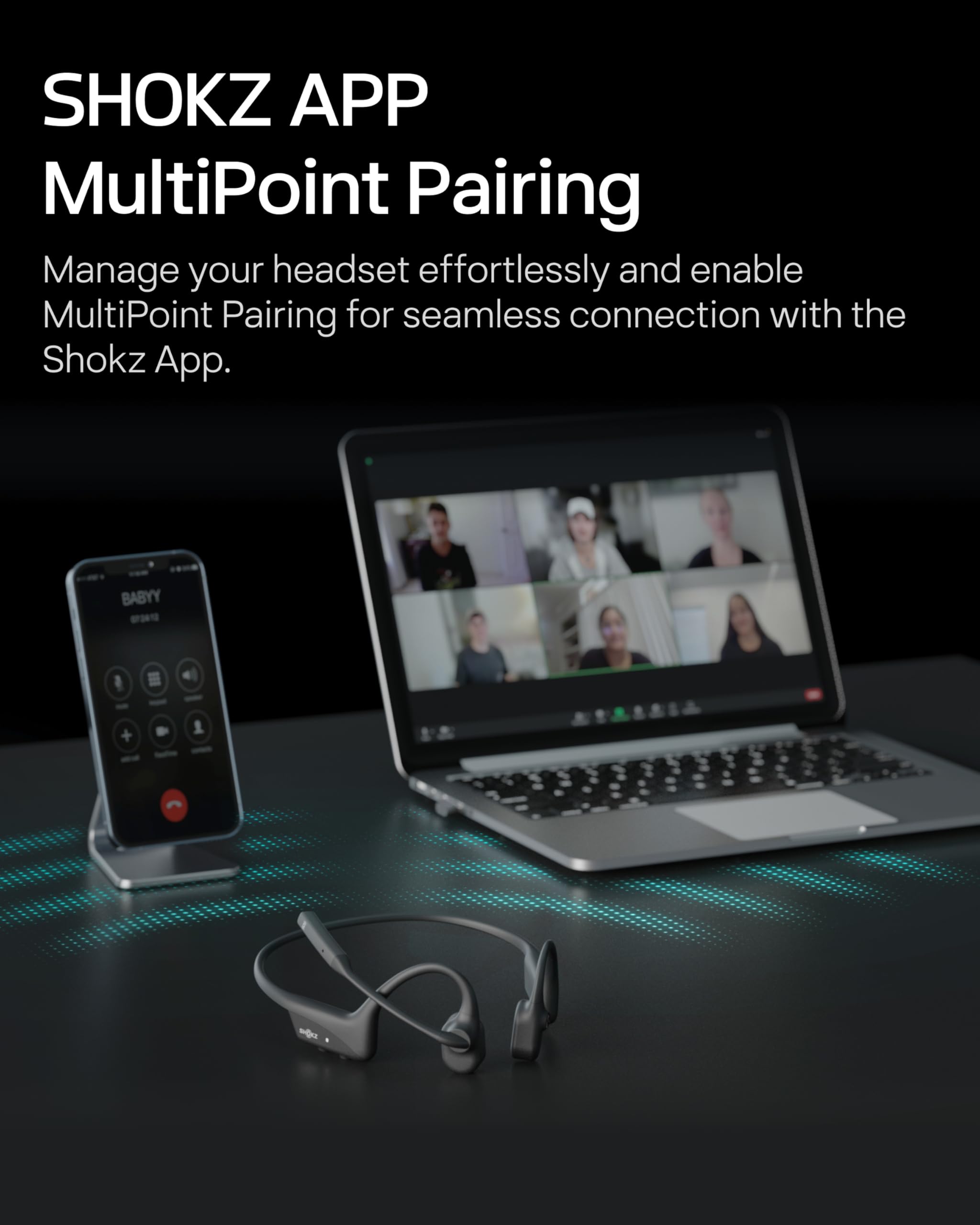 OpenComm2 UC 2025 Upgrade - Open-Ear Wireless Computer Headset with Boom Mic, Bone Conduction Bluetooth Stereo Headphones, USB-C Dongle for PC & Mac (Zoom Certified - C120 UC) - Perfect for Remote Work, Video Conferencing & Online Gaming