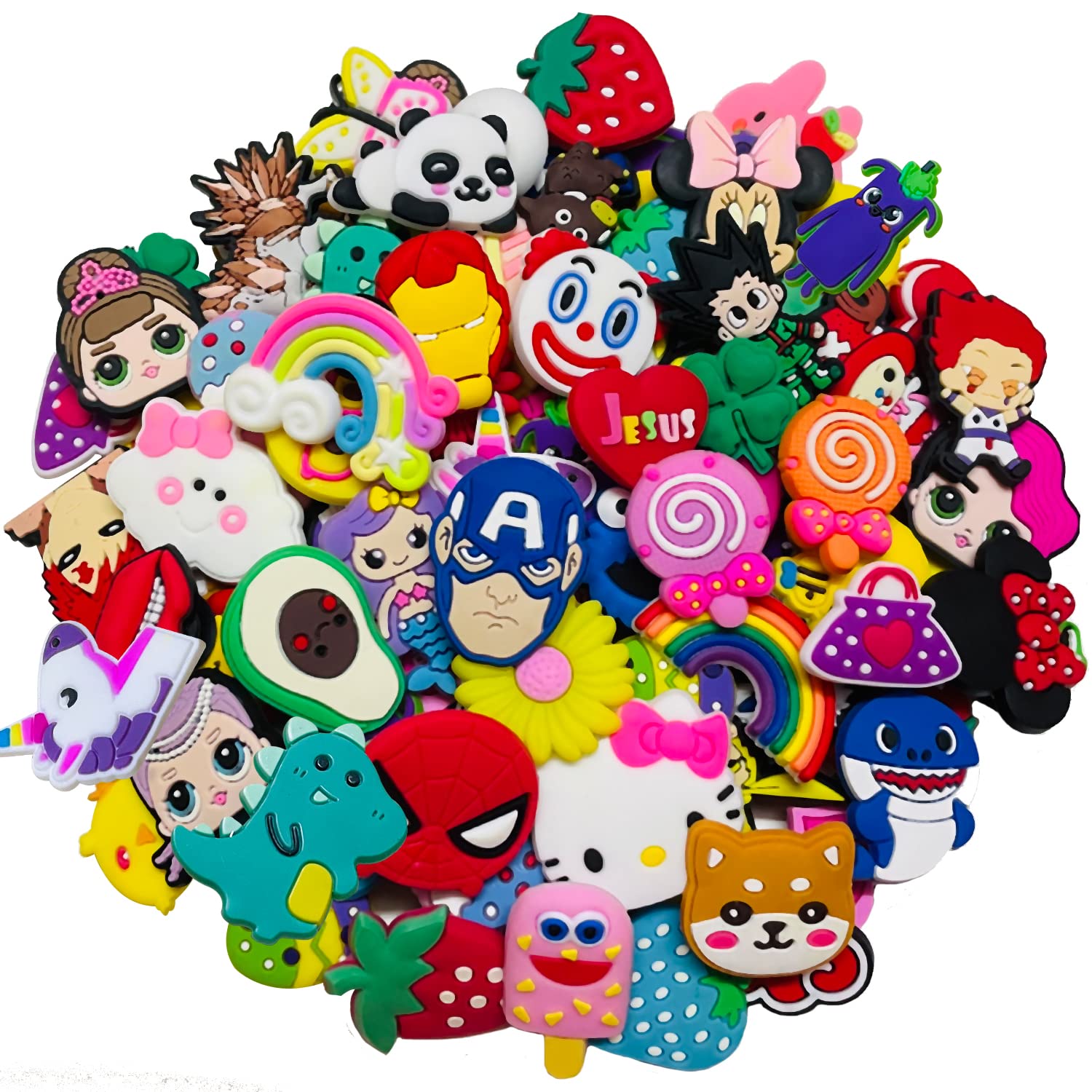 50-100 Pcs Random Shoe Charms with Unique Designs - Croc Shoe & Bracelet Decorations for DIY, Party Favors & Gifts - Perfect for Kids Crafts, Birthday Parties & Fashion Accessories