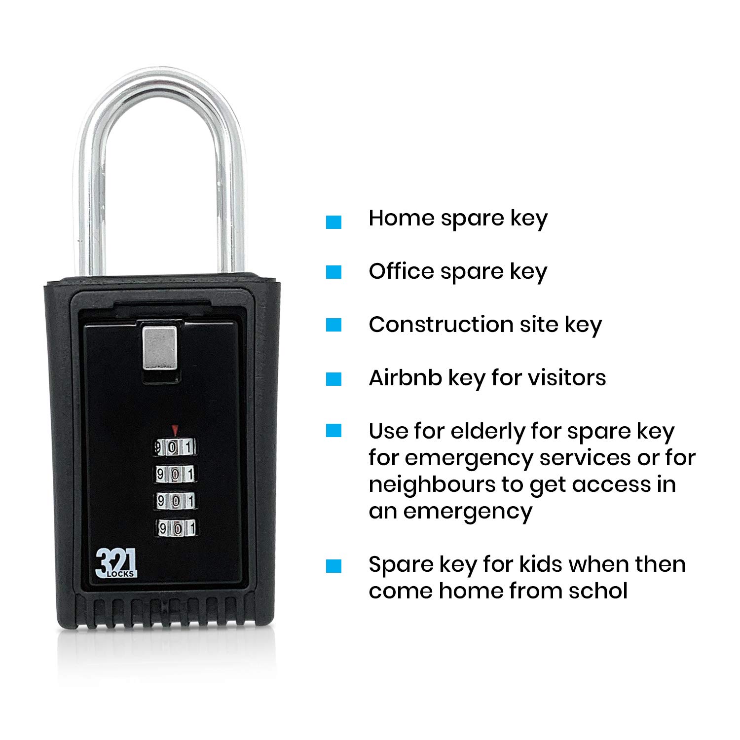 Key Lock Box LB-003 - Secure Outdoor Key Storage with Combination Lock - Hide Spare Keys for Home, Realtor, Contractor & Rental Properties - Fence or Door Knob Mount - Weatherproof & Durable (1 Pack) - Perfect for Vacation Homes, Airbnb Rentals & Emergency Access