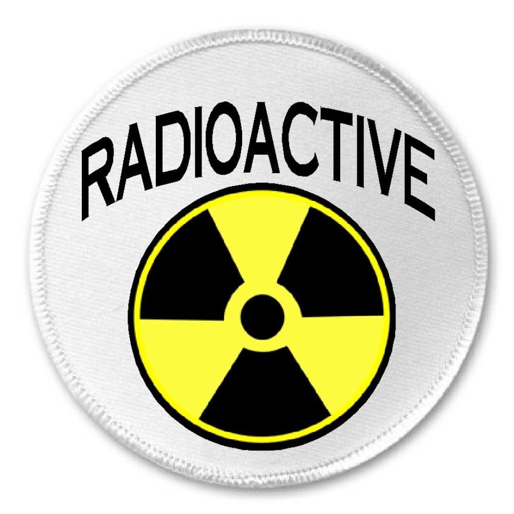 Radioactive Symbol 3 Inch Iron On Patch - Sew or Iron On Embroidered Badge for Jackets, Bags, Hats - DIY Clothing & Accessories Customization