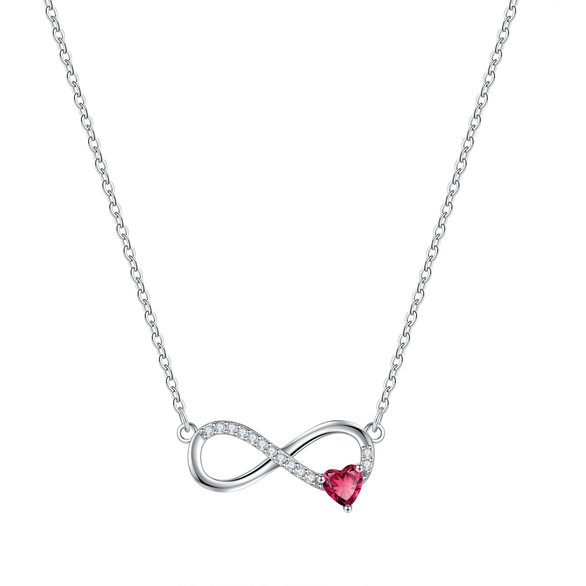 GLIVEOR 14k White Gold Plated Birthstone Necklace - Dainty Jewelry for Women, Perfect Anniversary & Birthday Gift - Ideal for Special Occasions, Date Nights, and Everyday Elegance