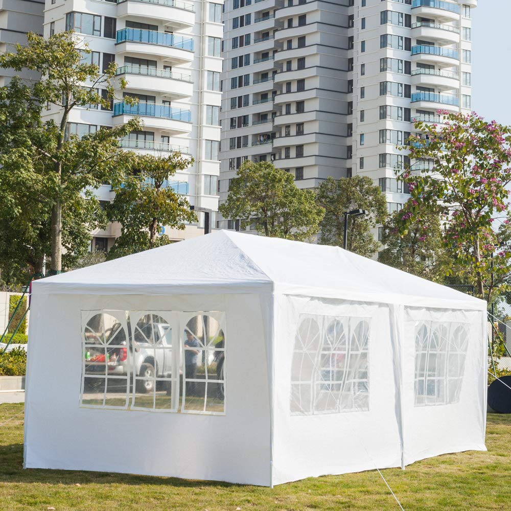 10x20 Feet 6-Panel Pop Up Canopy Tent with Windows & Double Doors - UV Protection & Waterproof for Outdoor Events, Parties, Camping, and Market Stalls