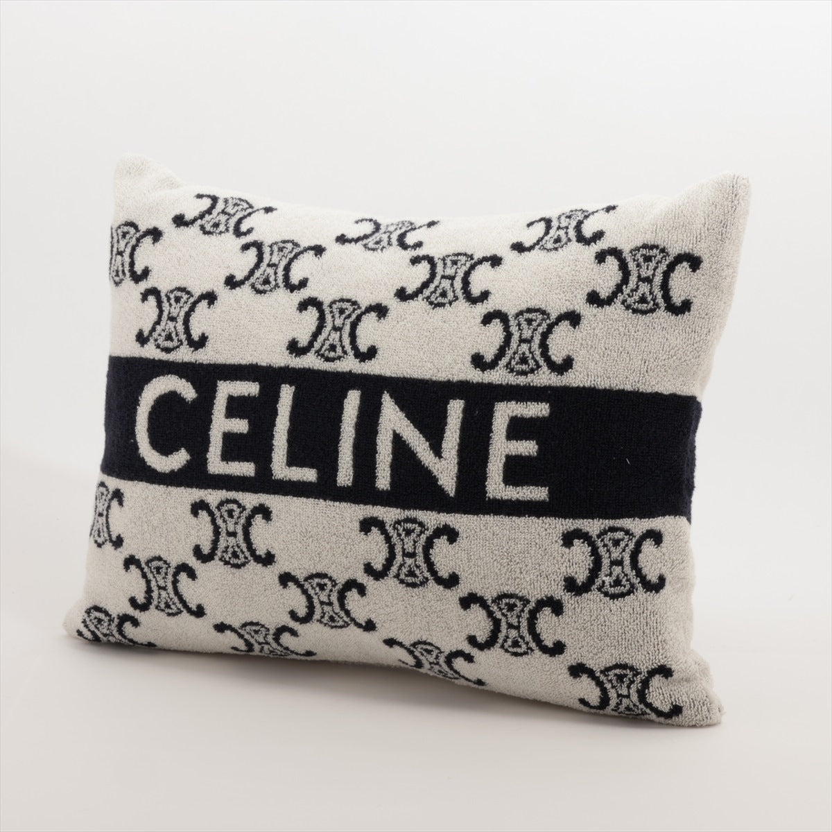 Celine Triomphe Decorative Throw Pillow Cover - Ivory & Black Luxury Cushion Case for Sofa, Bedroom & Home Decor