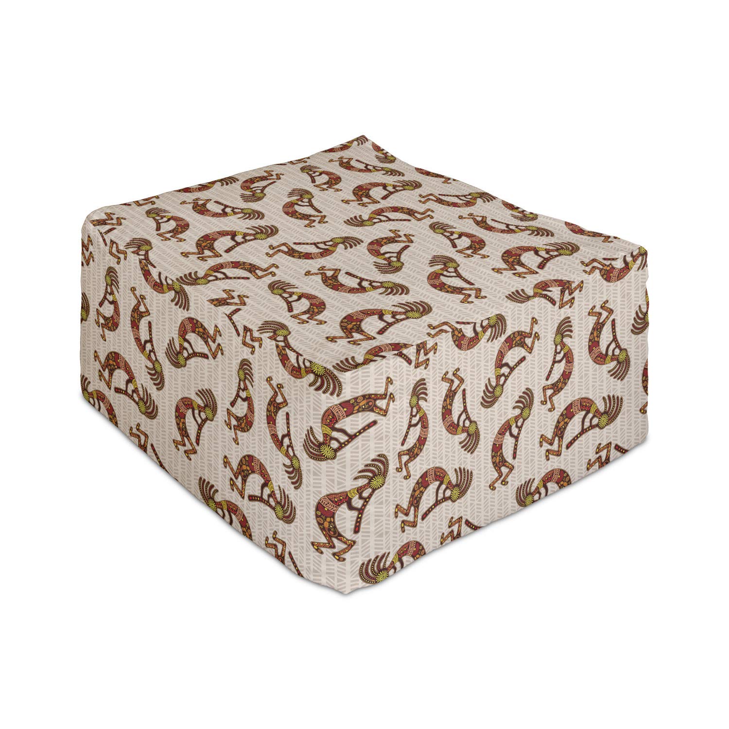 Ambesonne Kokopelli Rectangle Pouf Ottoman - 25