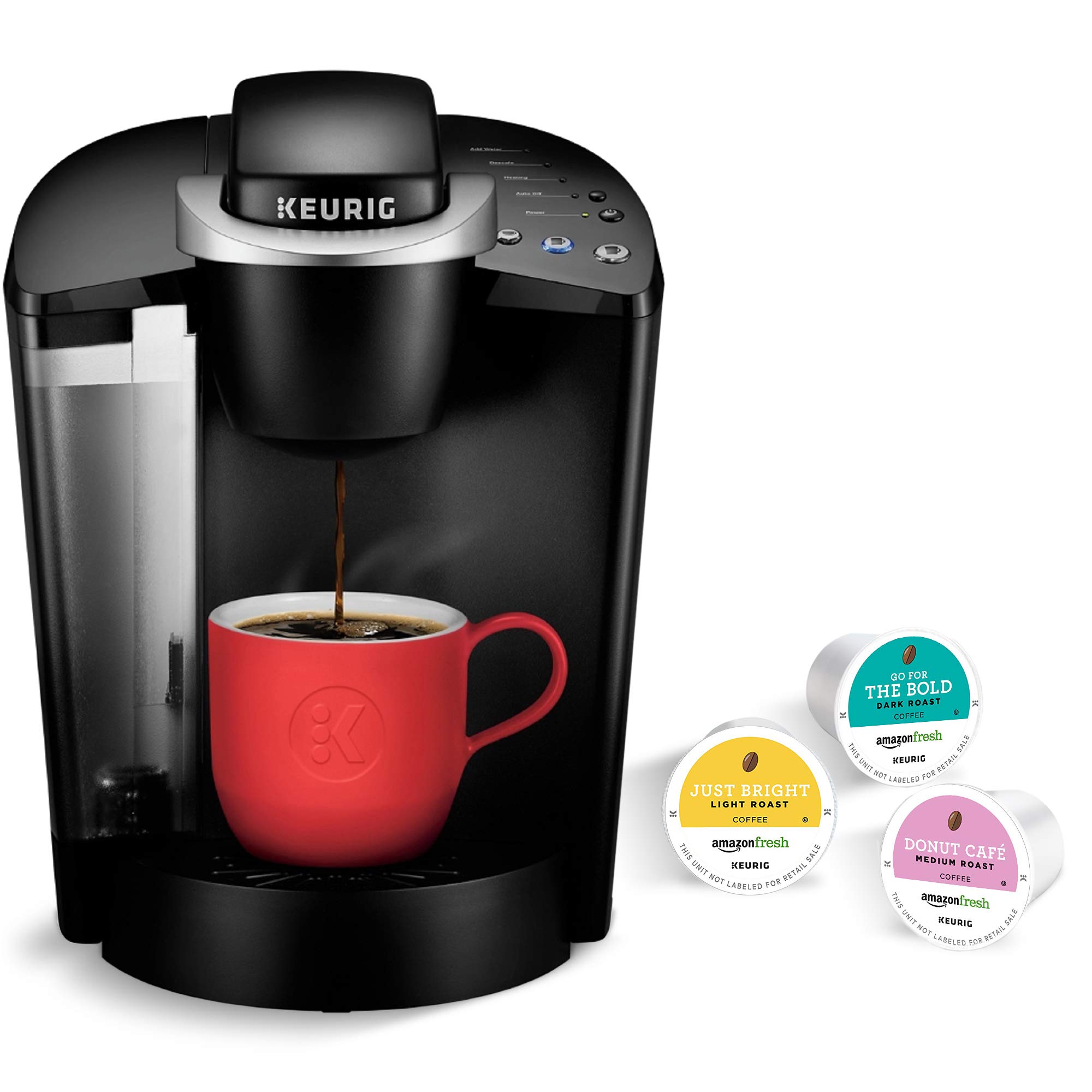 Keurig K-Classic Single Serve Coffee Maker with 60-Count AmazonFresh Coffee Variety Pack (3 Flavors) - Perfect for Home, Office, and Small Spaces