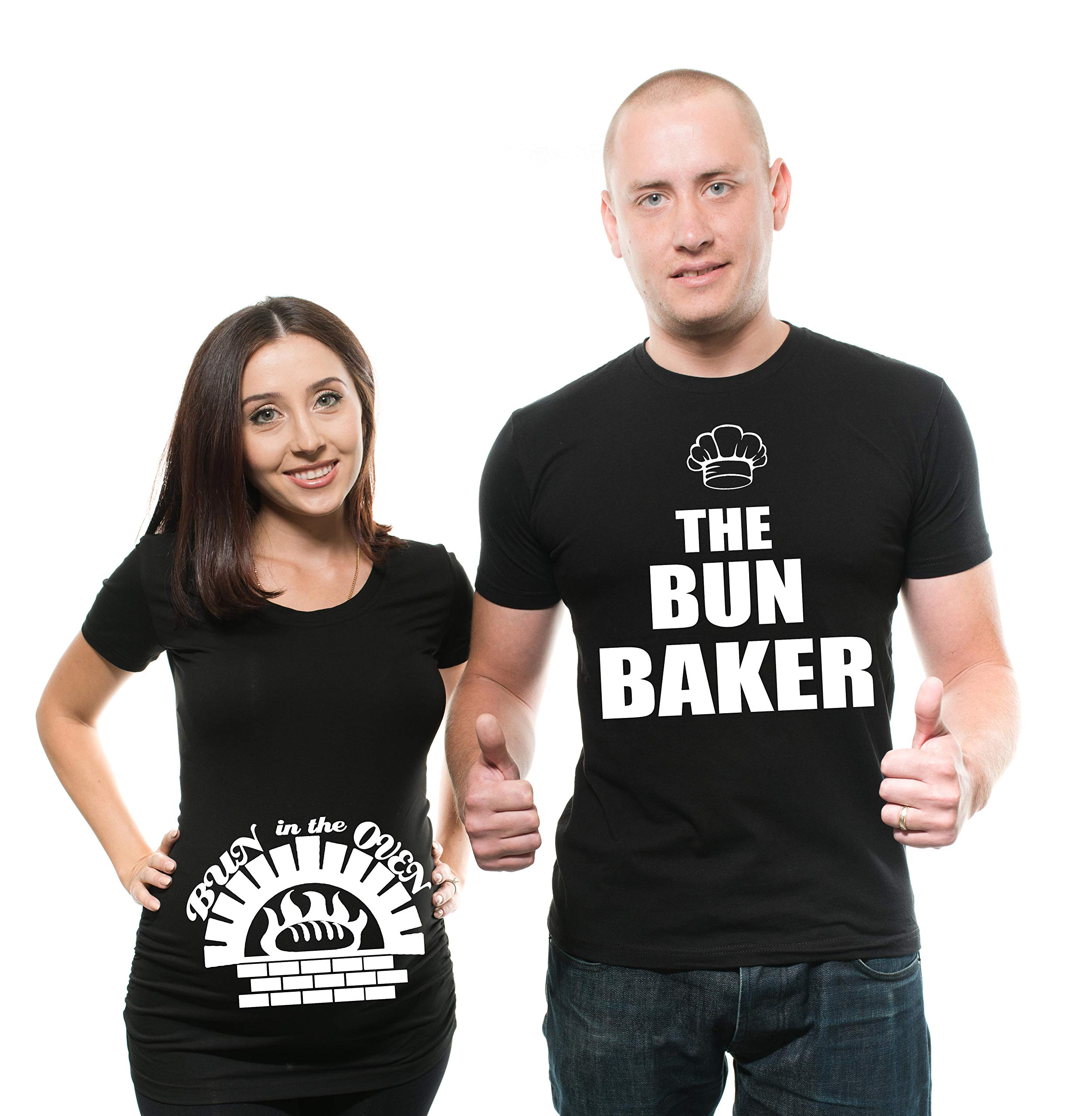 Bun in The Oven Maternity T-Shirt for Couples - Funny Pregnancy Announcement Shirt for Mom & Dad - Perfect for Baby Showers & Gender Reveals