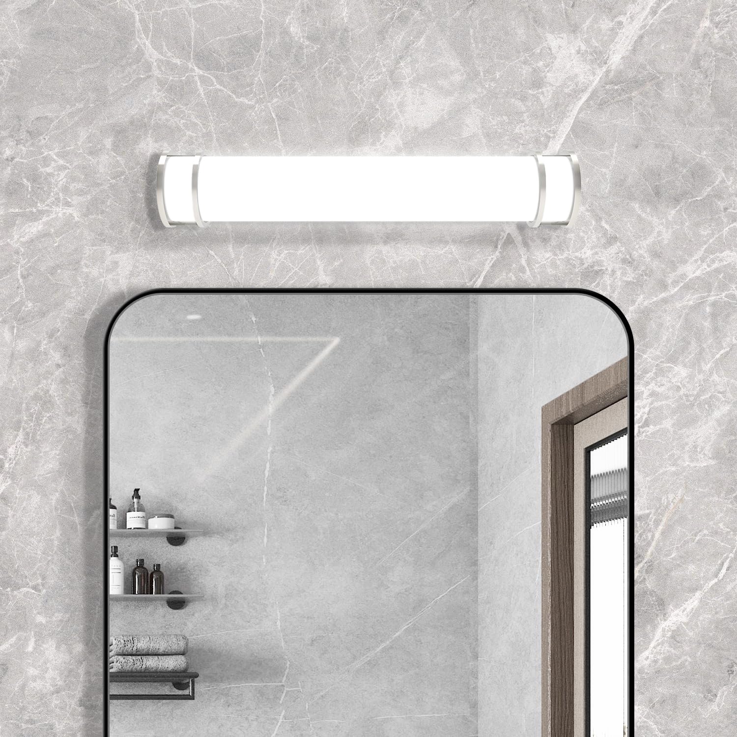 2-Pack 2Ft Modern Bathroom Vanity Light - LED Mirror Light Fixture with Steel Frame & Powder Coated Paint - 2520LM, 28W, UL & Energy Star Certified - Perfect for Bathroom, Powder Room & Dressing Room Lighting