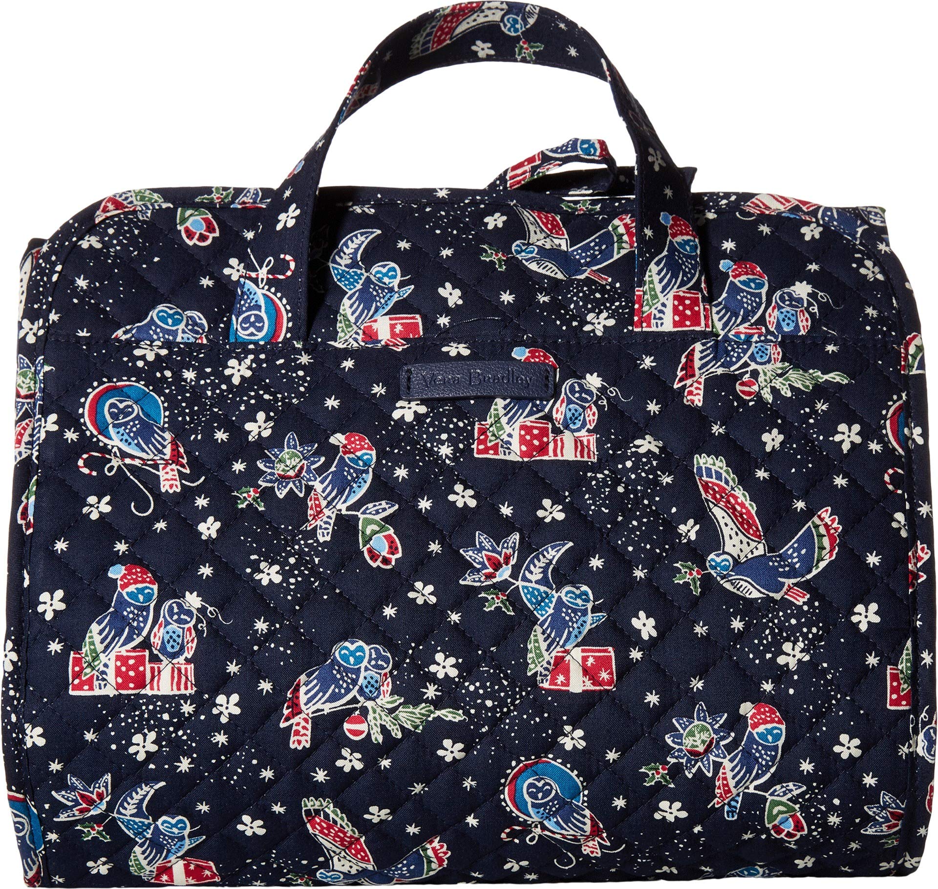 Vera Bradley Iconic Hanging Travel Organizer - Holiday Owls Print - Perfect for Toiletries, Jewelry & Cosmetics - Ideal for Travel, Home & Dorm Organization