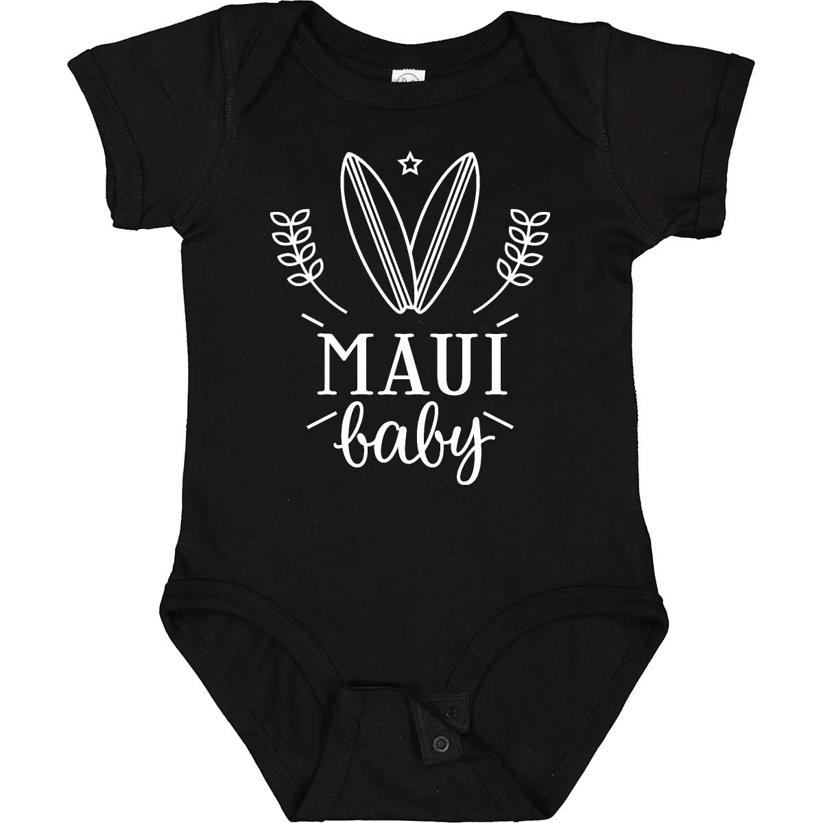 Inktastic Maui Hawaii Baby Surfing Bodysuit - Cute Hawaiian Outfit for Infants & Toddlers - Perfect for Beach Vacations, Surfing Photos & Tropical Themed Parties