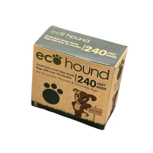 Ecohound Oceanex 240 Small Dog Waste Bags With Tie Handles - 16 Rolls of 15 Biodegradable Poop Bags for Dogs - Perfect for Walks, Parks & Travel