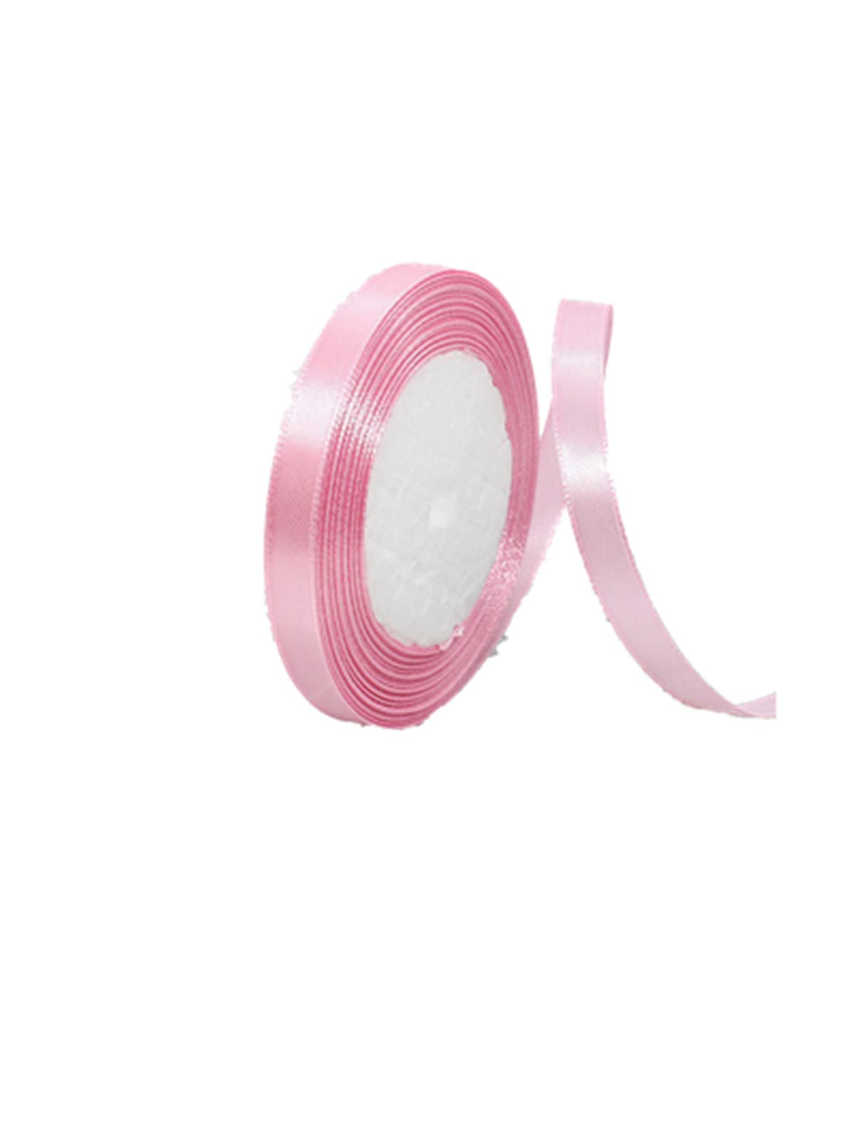 2 Rolls 10mm x 22m Satin Ribbon - Premium Polyester Woven Gift Wrapping Ribbon for DIY Crafts, Wedding Bouquets, Party Decorations, Garlands - Available in Multiple Colors (Pink) - Perfect for Gift Packaging, Scrapbooking, and Home Decoration