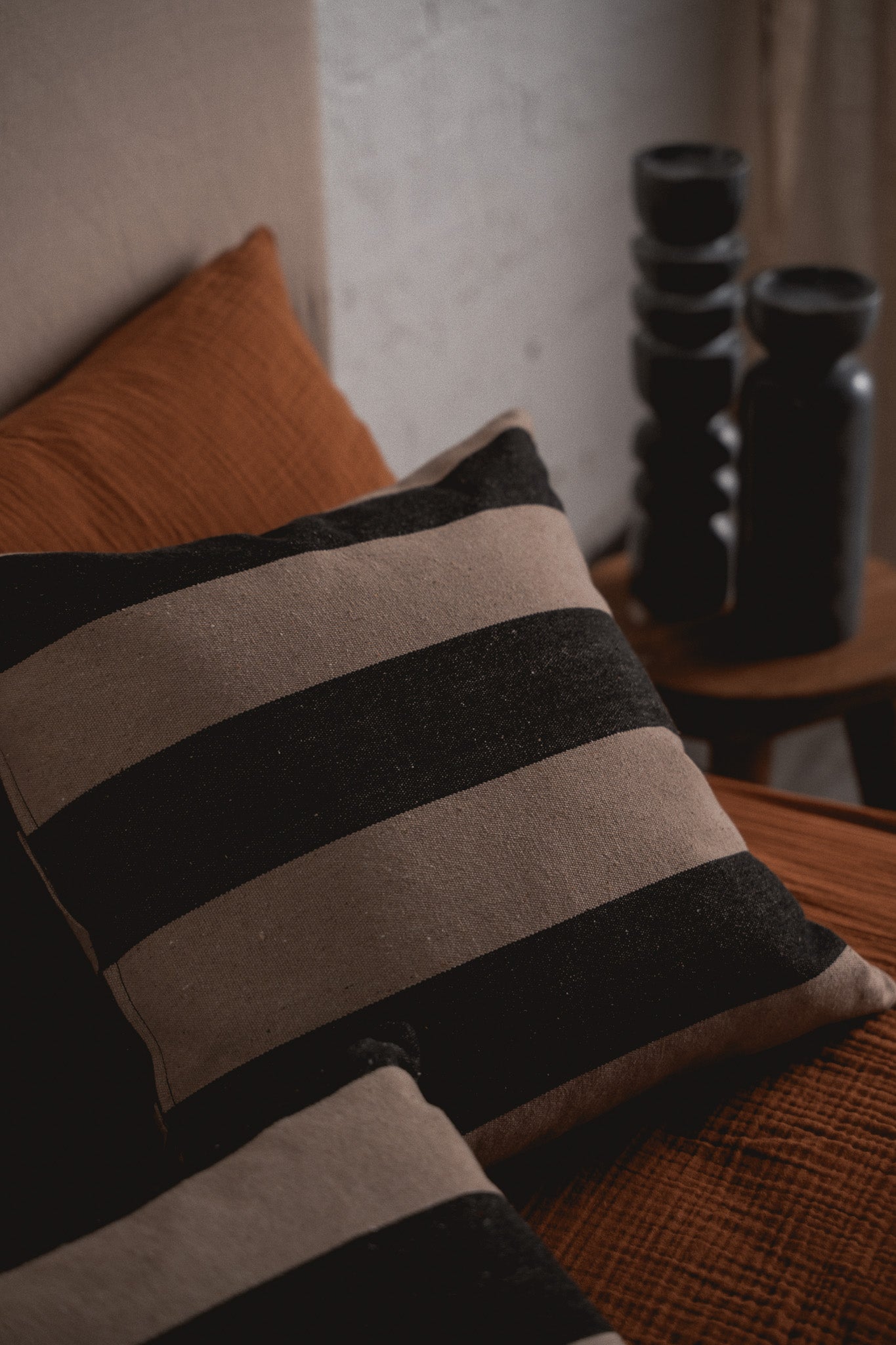 Eco-Friendly Recycled Cotton Striped Square Cushion Cover - Soft & Sustainable Home Decor for Sofa, Bed, or Chair - Perfect for Living Room, Bedroom, or Office