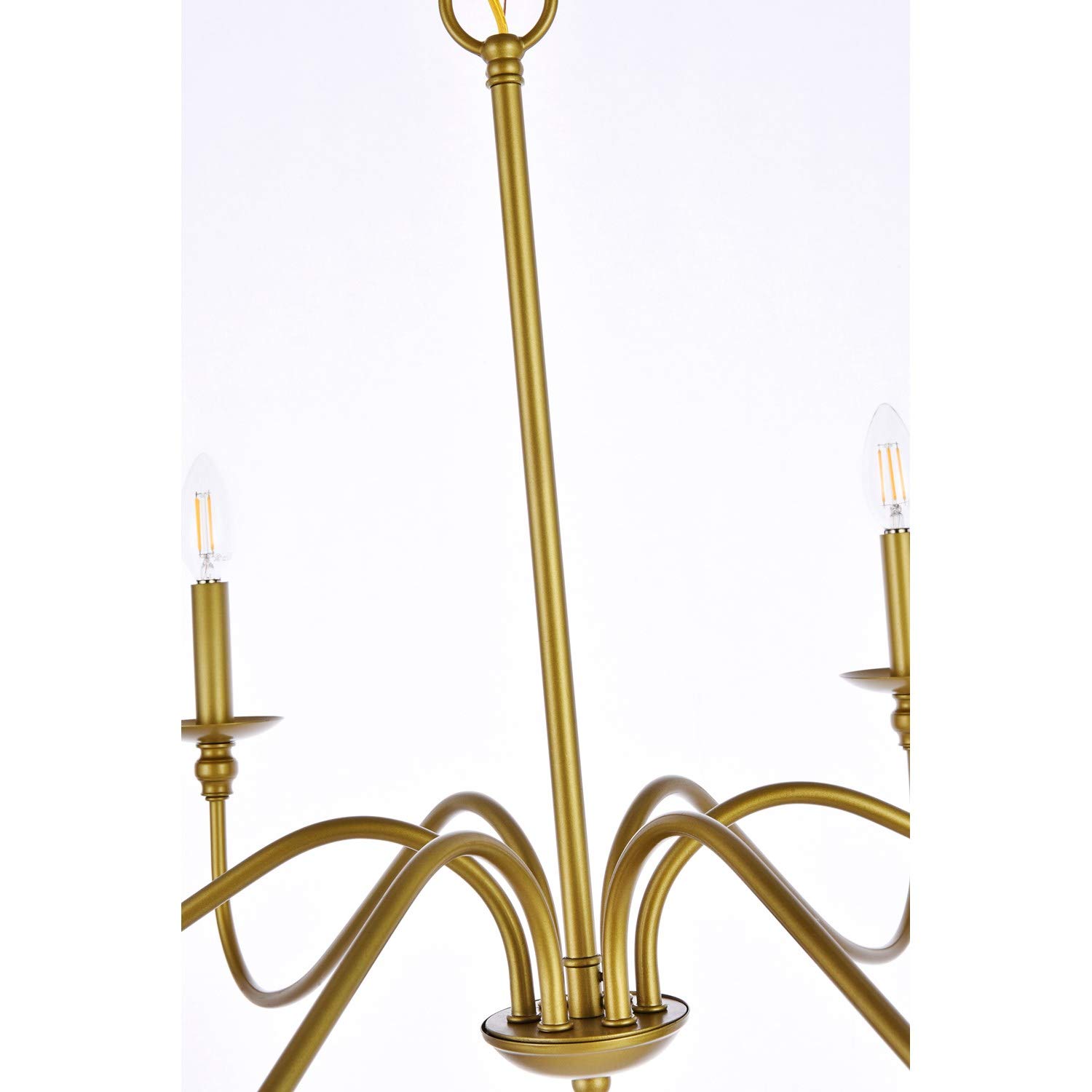 Rohan 6-Light Brass Chandelier - Elegant Vintage Ceiling Light Fixture for Dining Room, Living Room & Bedroom Lighting