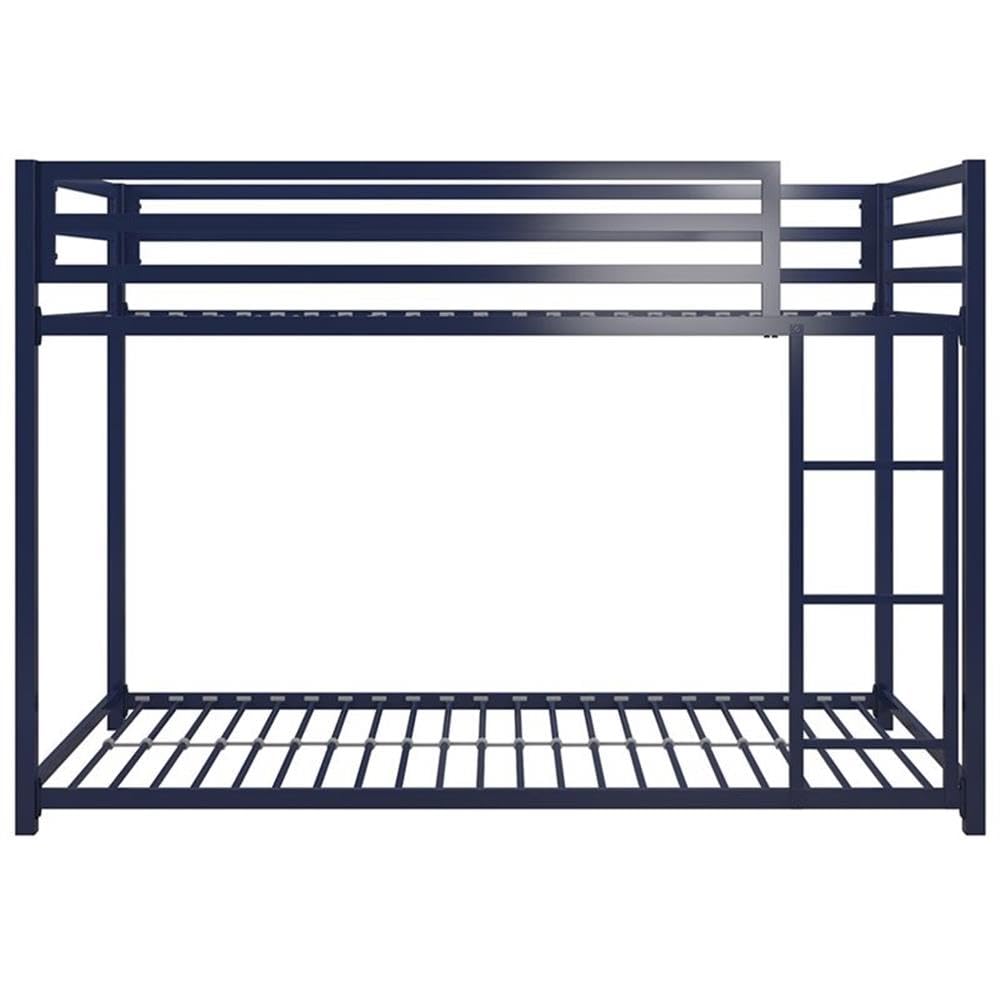 DHP Mabel Twin Over Twin Metal Bunk Bed - Blue Space-Saving Kids Bunk Bed with Sturdy Steel Frame | Perfect for Small Bedrooms, Guest Rooms & Kids' Shared Spaces