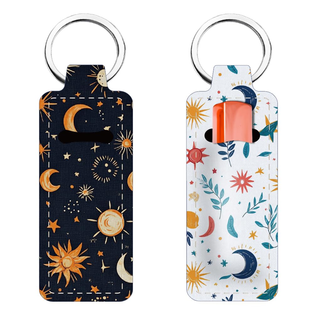 Freebloss Lip Balm Holder Keychain - Stylish Chapstick & Lip Gloss Organizer with Divination Pattern (3.8x9.6cm) - Perfect Gift for Women - Never Lose Your Lip Balm Again | Great for Purses, Keychains & Everyday Carry