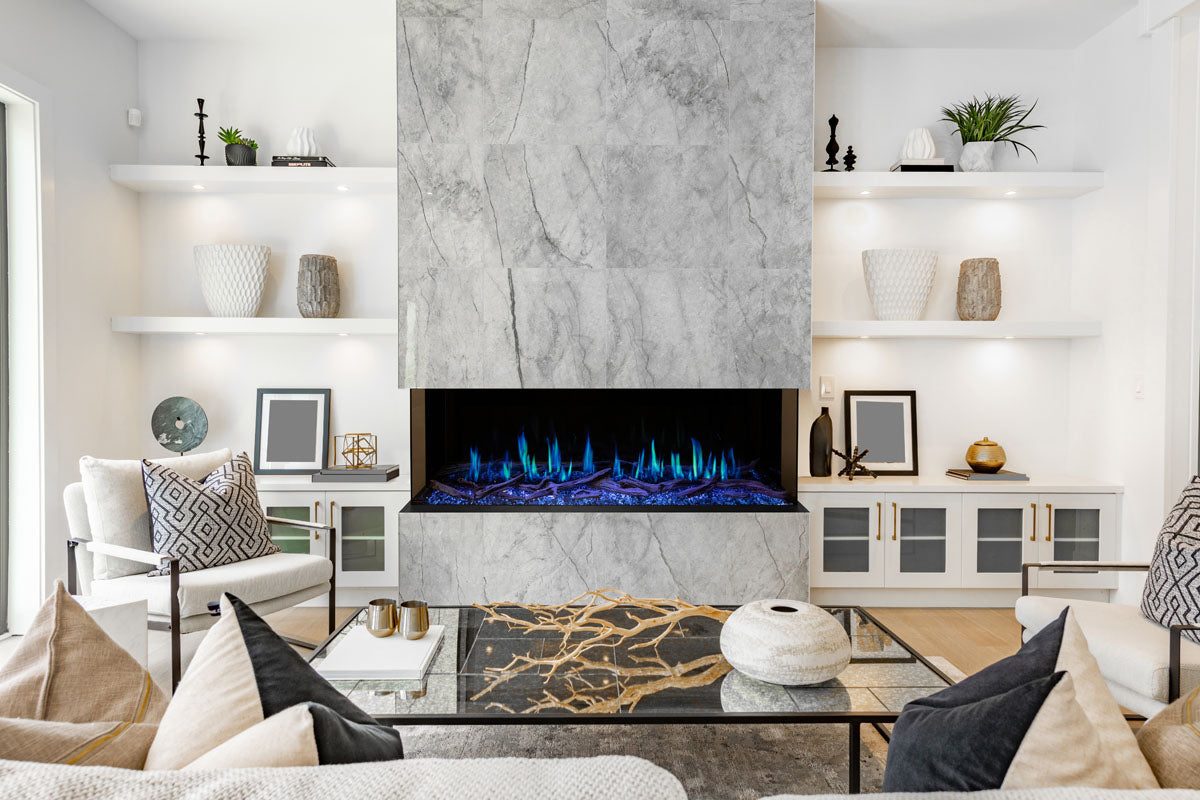Modern Flames Orion Multi 120 Heliovision Virtual Multi-View Built-In Electric Fireplace - Perfect for Living Rooms, Bedrooms & Home Theaters