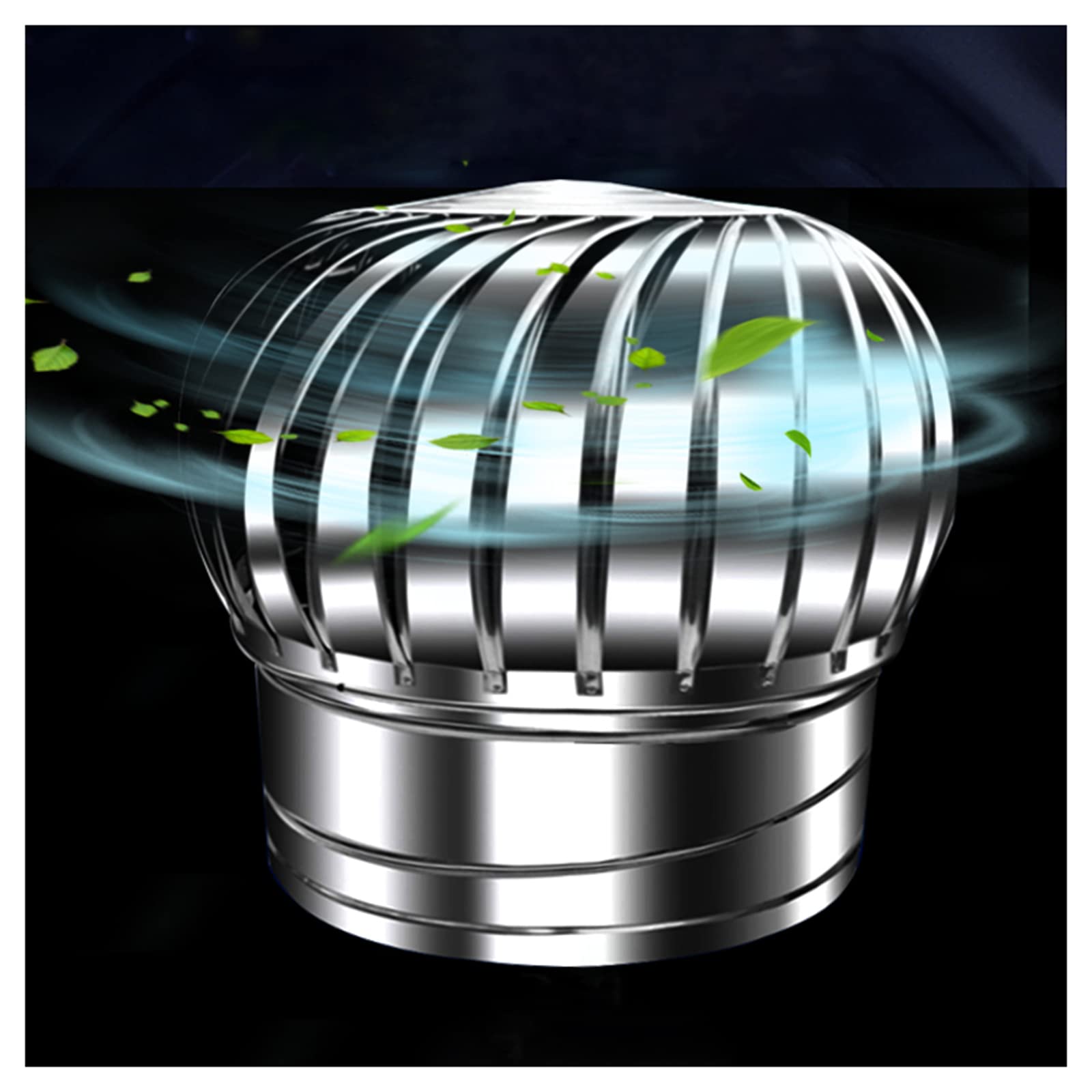 BYBDOG Stainless Steel Spinning Chimney Cap - Wind Turbine Fan, Anti-Downdraft, Fits Most Standard Chimney Pots - Spinning Chimney Cover for Attic & Farm Use - Perfect for Home Ventilation & Weather Protection