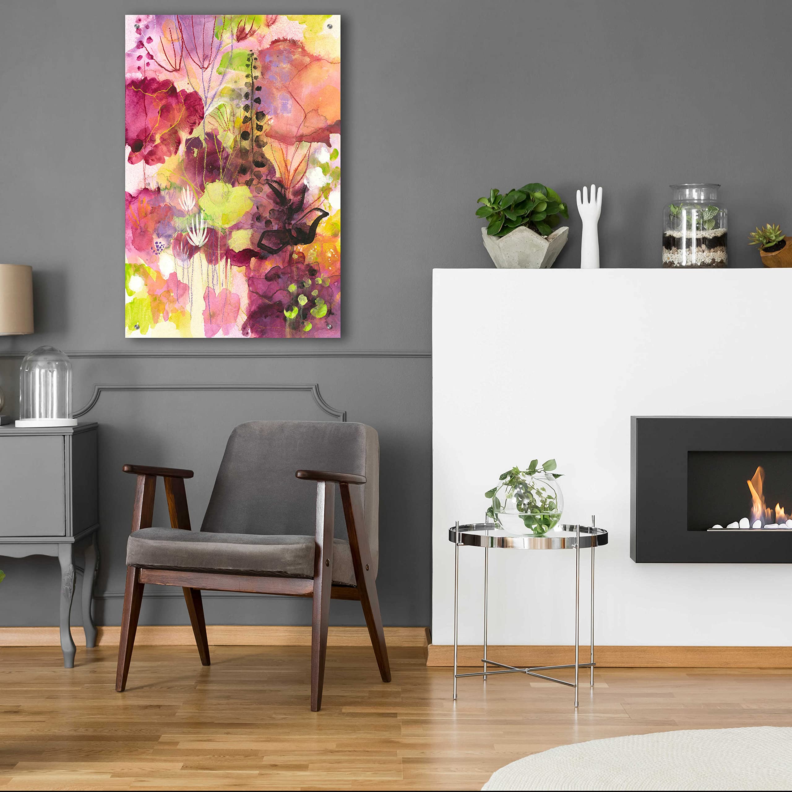 Corina Capri 'In Between' Acrylic Glass Wall Art - 24x36 Inches Modern Abstract Painting for Living Room, Bedroom & Office Decor