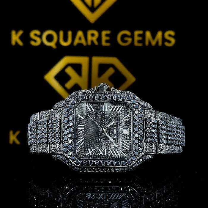 Luxury Moissanite Iced Out Watch for Men - Swiss Automatic Movement - Perfect for Formal Events, Parties & Gifting