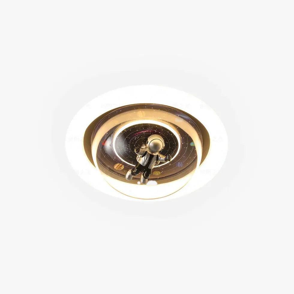 Space-Themed LED Flush Mount Ceiling Light for Bedroom - Modern Astronomy Decor for Kids Room, Nursery & Home Theater Lighting