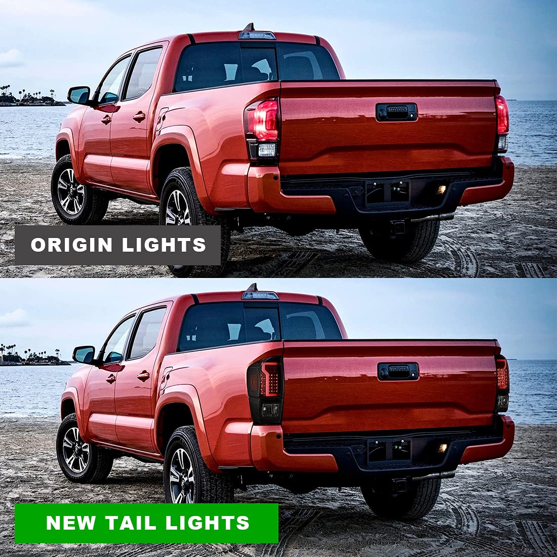 Nixon Offroad LED Tail Lights Assembly for 2016-2022 Toyota Tacoma - Smoke Lens Replacement with LED Turn Signal, Brake & Running Lights (Driver & Passenger Side) | Durable Off-Road Lighting for Night Driving & Adventure