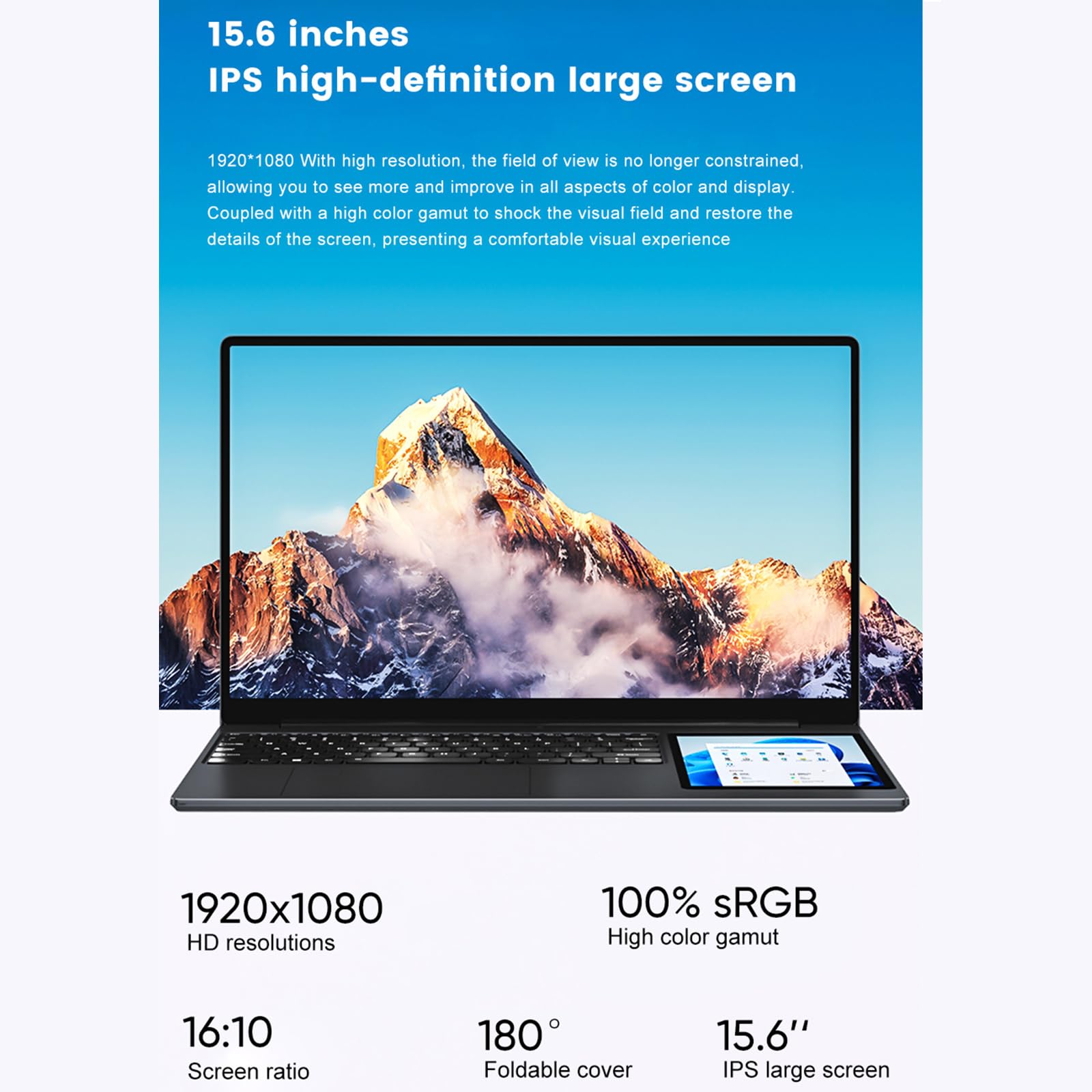 Tuofudun L10 12th Gen Intel N100 Dual Screen Laptop - 15.6