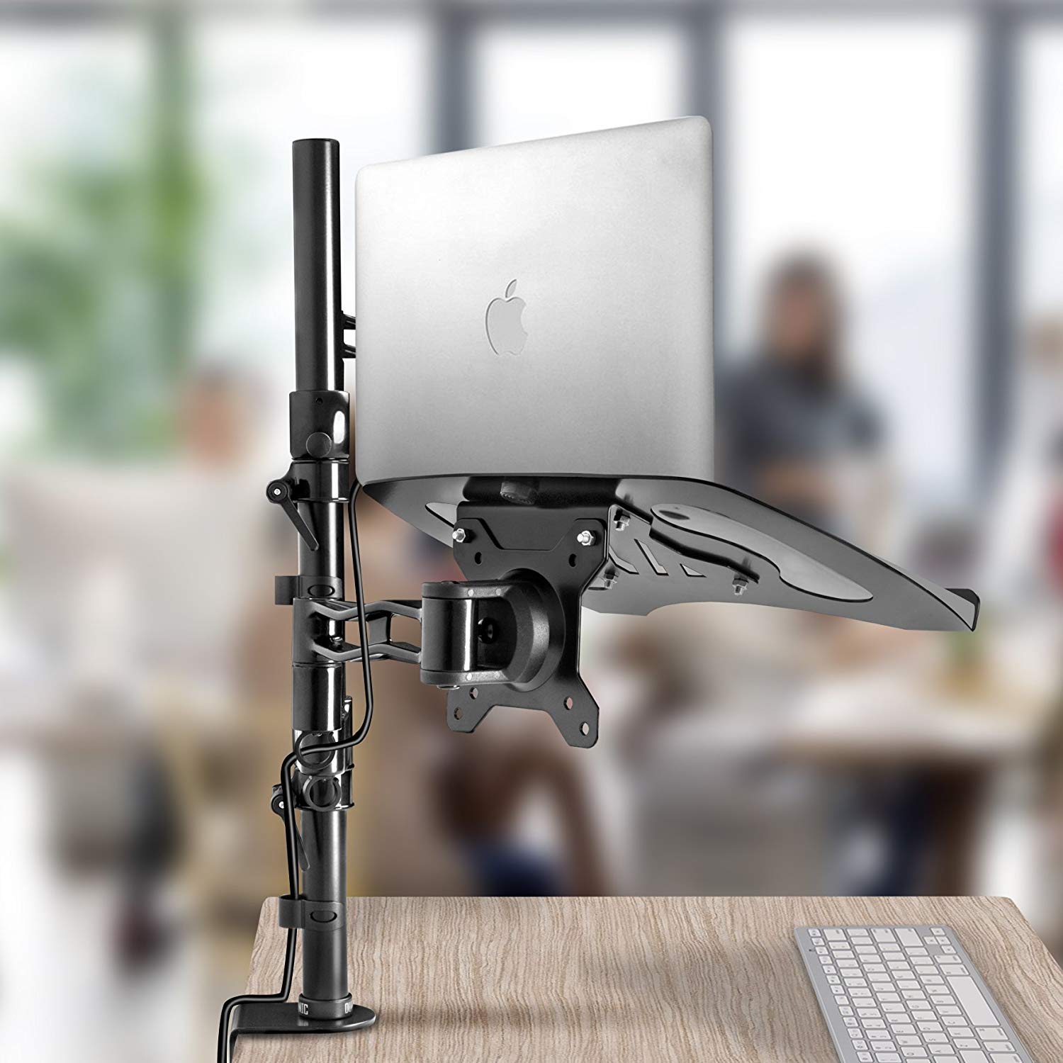 Duronic DM35L1X1 Dual Monitor Arm Stand - Adjustable Laptop & PC Screen Mount for 13-27