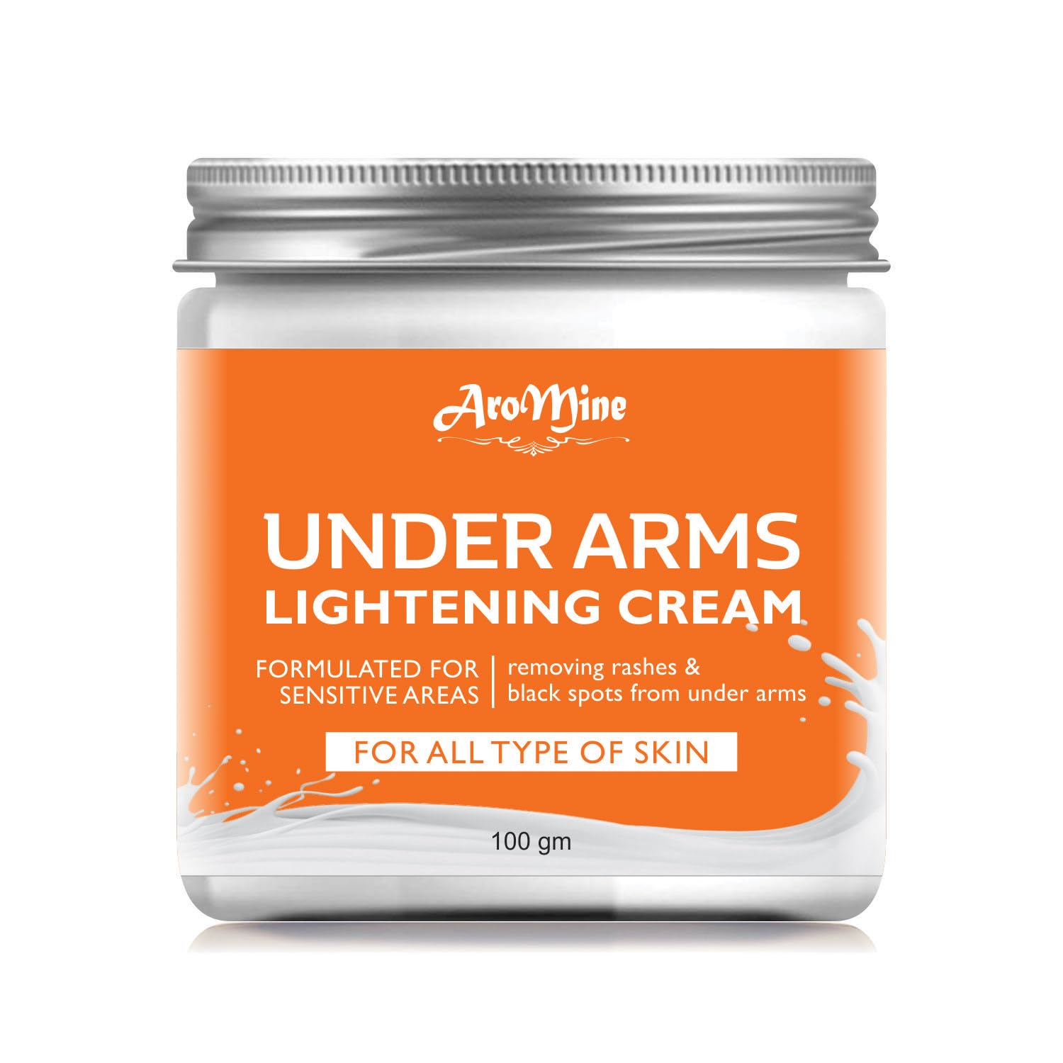 AroMine Brightening Cream for Underarms & Bikini Area - Sensitive Skin Formula for Men & Women - All Skin Types - 100g - Perfect for Daily Use & Post-Waxing Care