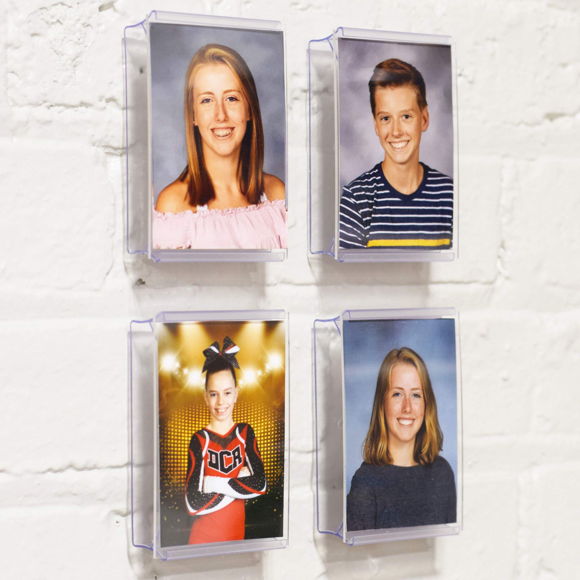 CollectorMount Clear Photo Frame 5-Pack - 2.5” x 3.5” Wall Mount or Shelf Display for Vertical & Horizontal Photos - Perfect for Collectibles, Trading Cards & Small Art Displays