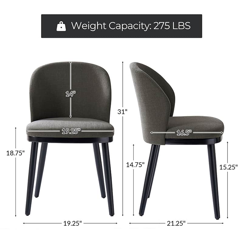 Premium Alrun Dining Chairs with Lumbar Support - Set of 2/4/6 - Modern Comfortable Kitchen & Dining Room Furniture for Home & Restaurant Use