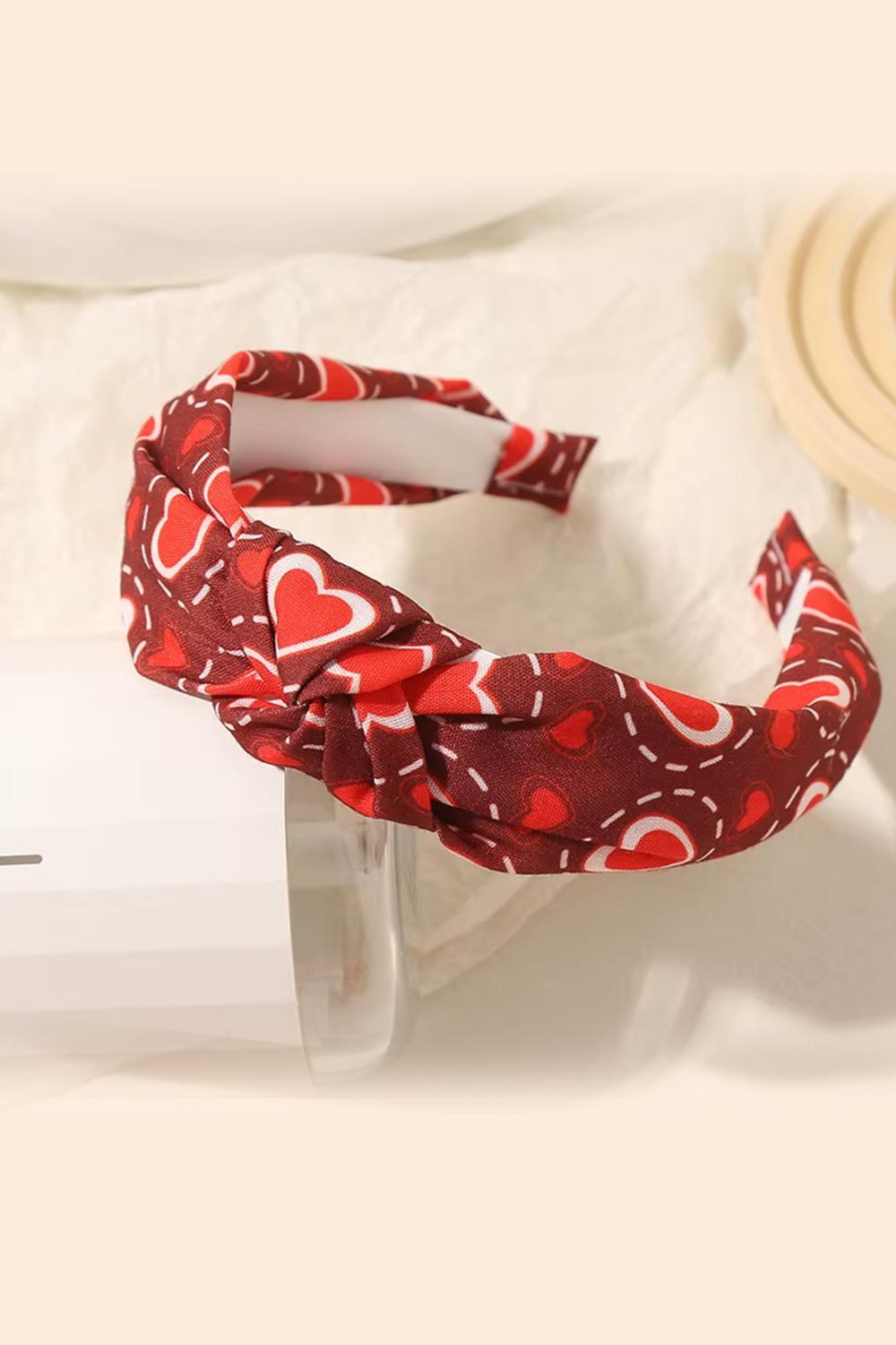 Valentine's Day Red Chocolate Hair Bow Headband - Elegant Top Knot Headband for Women & Girls - Perfect for Valentine's Gifts, Date Nights & Romantic Occasions