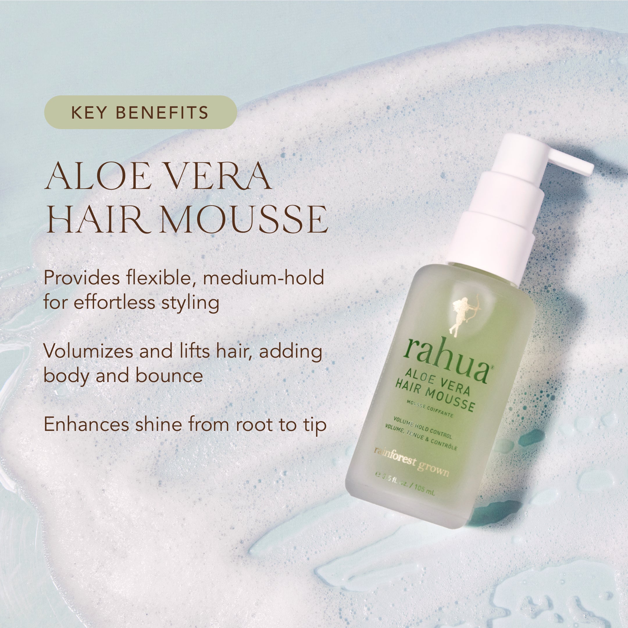 Aloe Vera Hair Mousse for Curly & Frizzy Hair - Volumizing & Hydrating Styling Foam for Natural Hair Care - Perfect for Daily Styling & Heat Protection