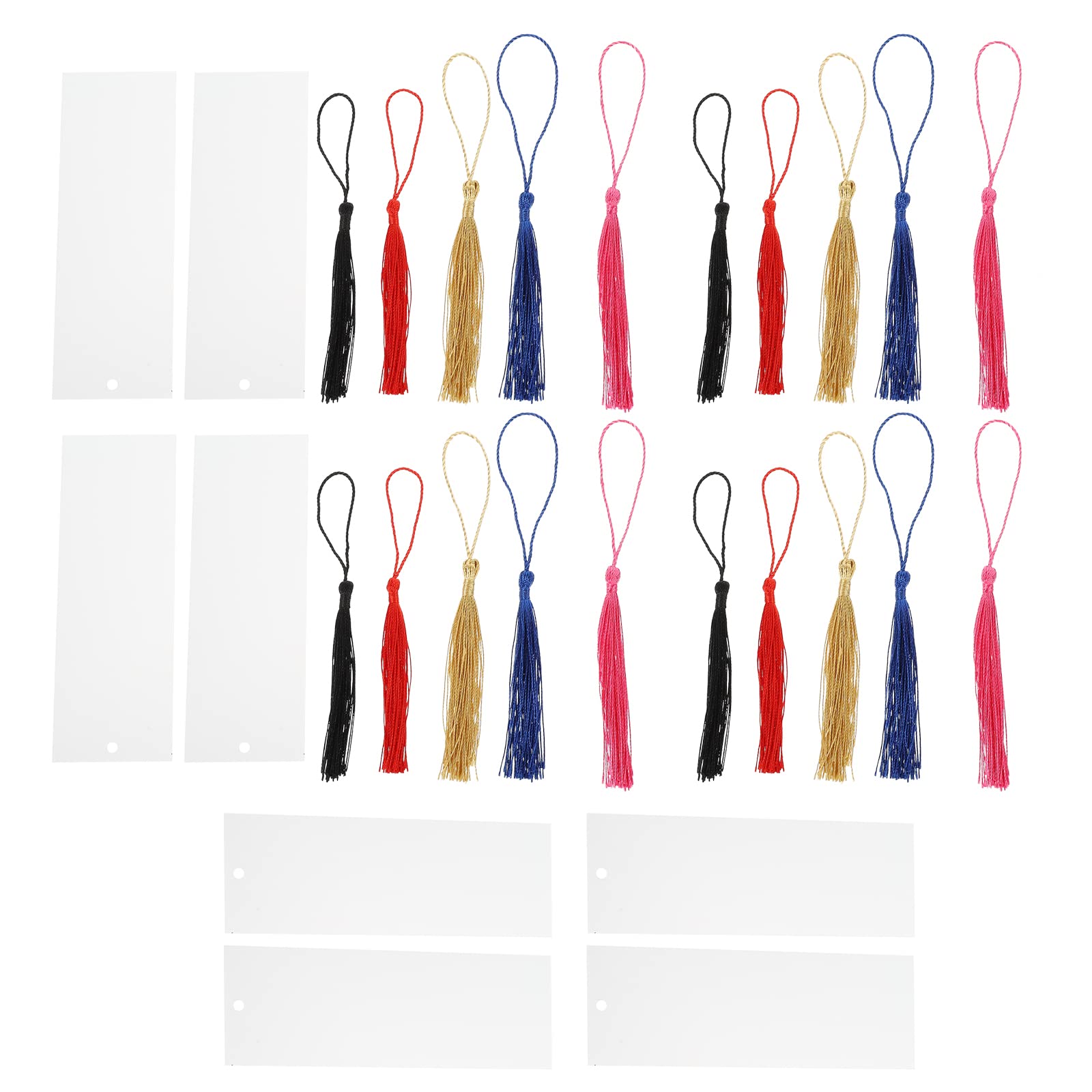 LUOZZY 20-Pack Clear Acrylic DIY Bookmarks with Mini Tassels - Bulk Blank Bookmarks for Crafting, Reading, and Gift-Giving | Perfect for Book Lovers, Teachers, and Students