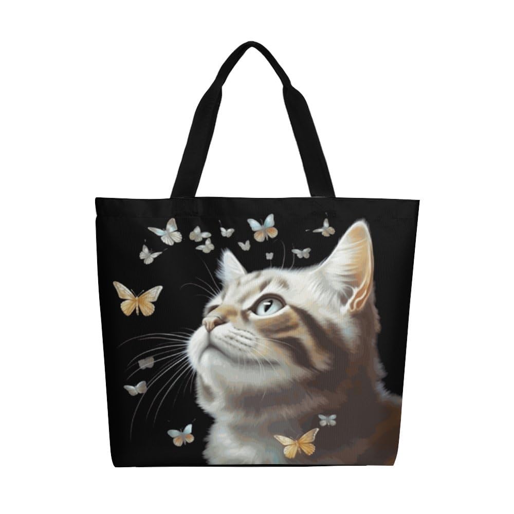 Stylish Large Canvas Tote Bag for Women - Durable Reusable Shopping & Grocery Bag - Perfect for Beach, Travel, Work & Daily Use