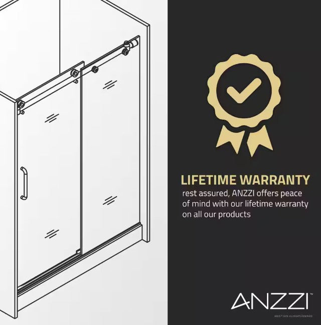 Anzzi SD AZ13 02BN T Madam Frameless Sliding Shower Door - 60