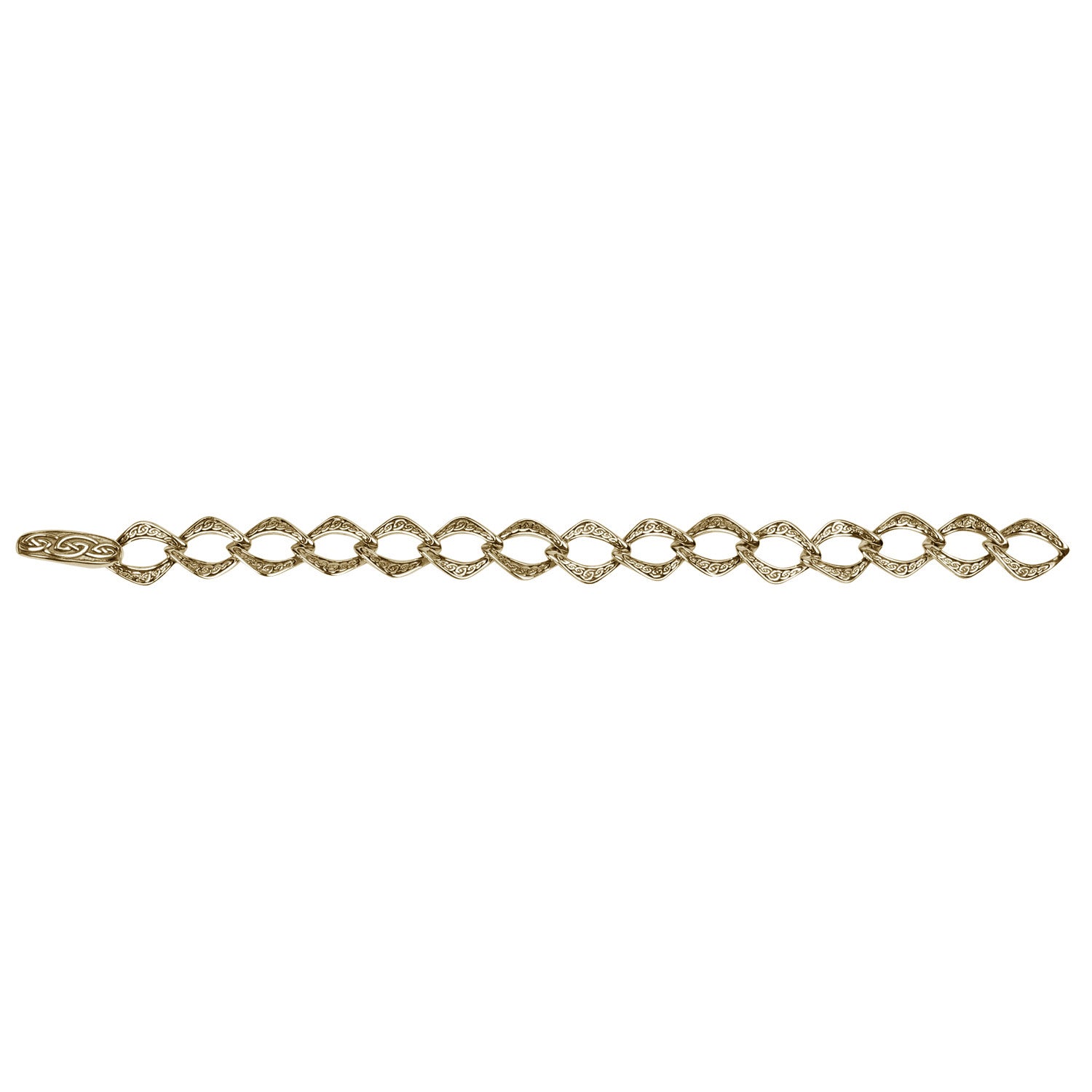 10k Gold Celtic Knot Link Bracelet for Women - 7.25 Inch Adjustable Chain - Elegant Irish Jewelry Gift for Anniversary, Birthday & Special Occasions - Perfect for St. Patrick's Day & Celtic Weddings